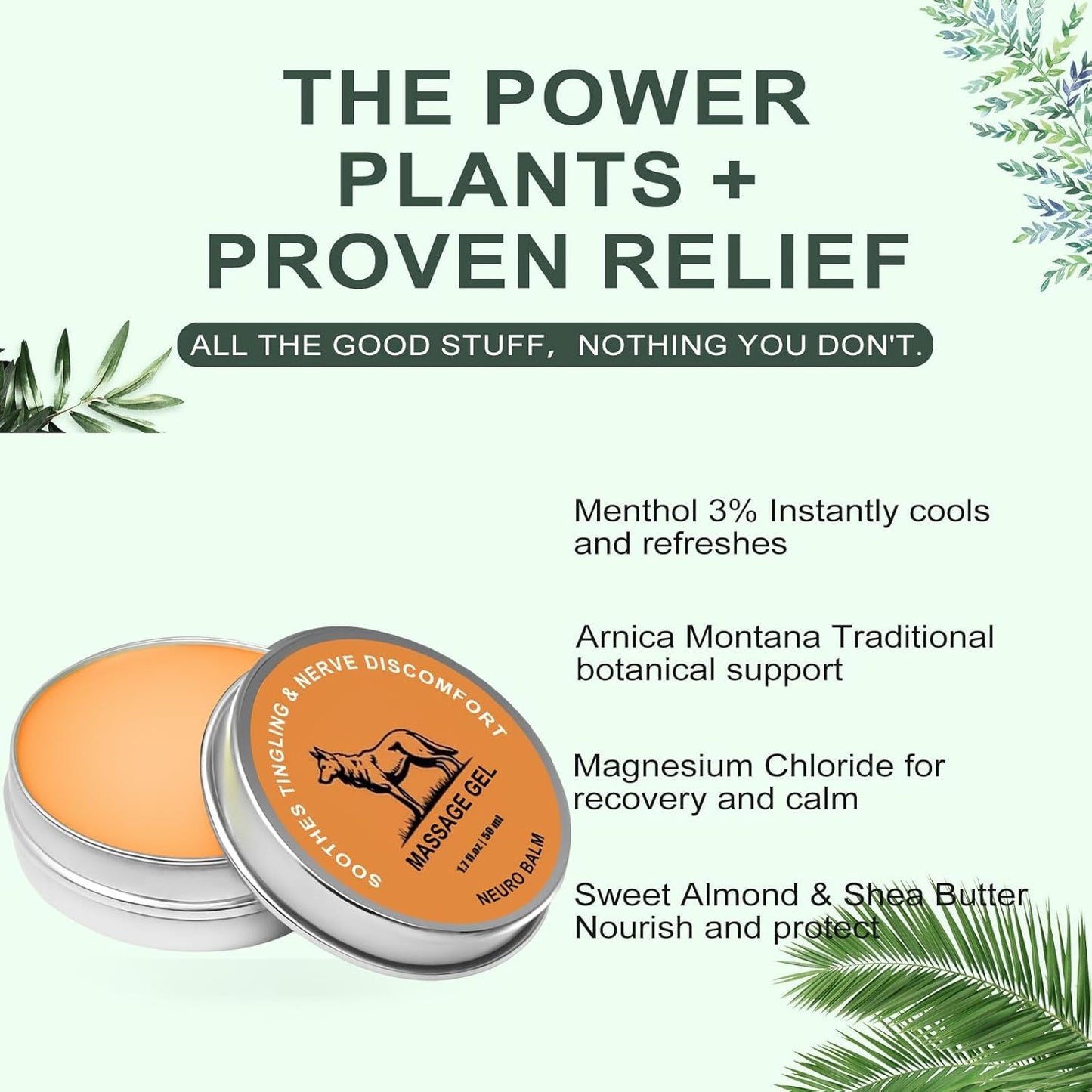 Nerve Relief Balm | Magnesium Neuro Balm for Neuropathy, Natural Joint Care Soothing Massage Cream, Arnica Oil, Camphor Blue, Chamomile Extract 50ml (2)