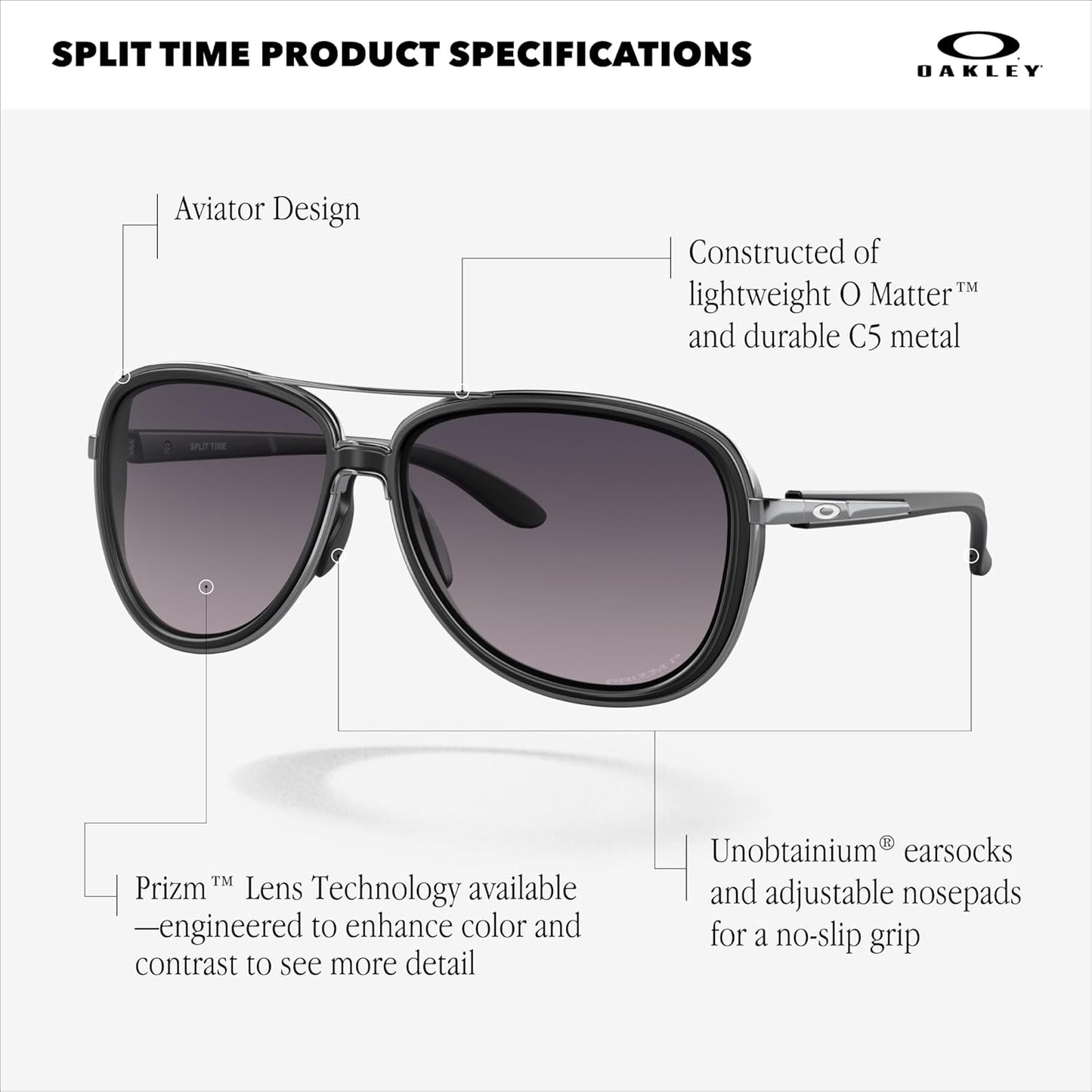 Womens Split Time Aviator Sunglasses