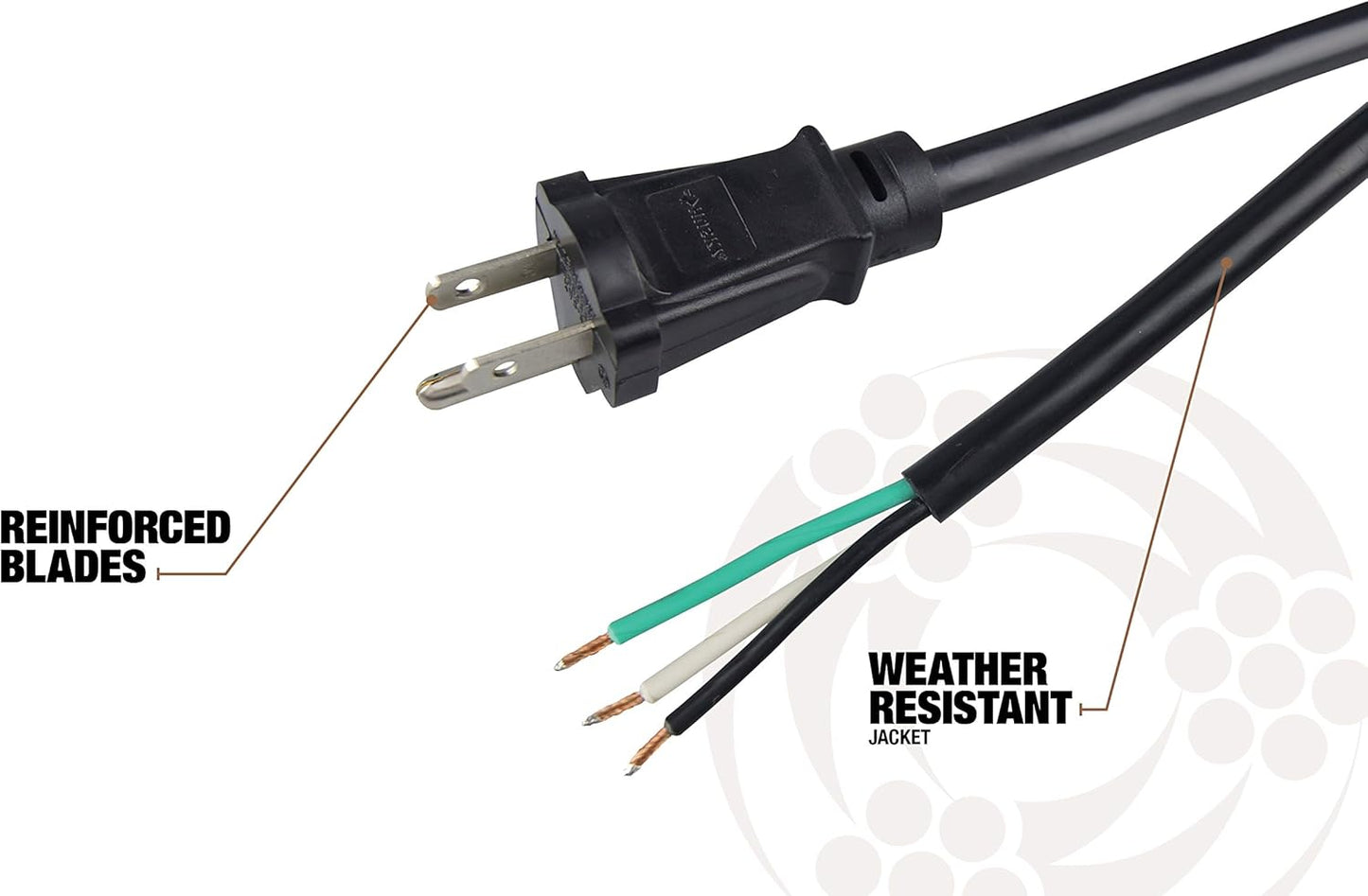 Southwire Replacement Power Supply Cord - Built for Indoor Tools & Appliances - Black Round SJTW Jacket - UL Certified - 125V Rated - 16/3 SJTW - 9 Foot Length