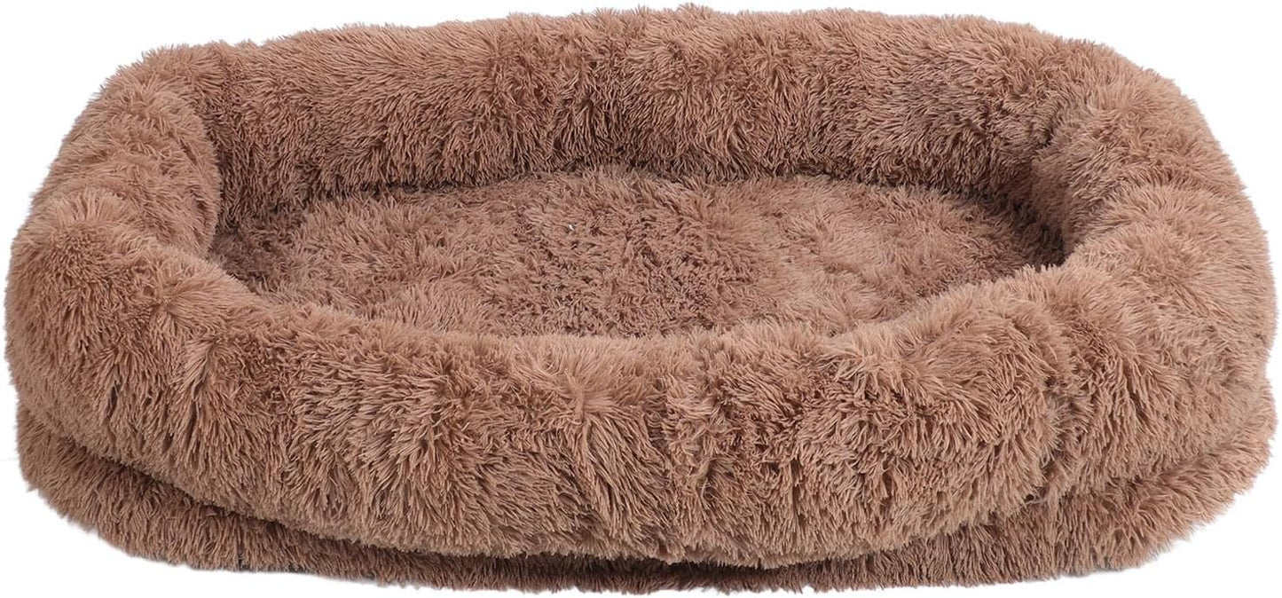 Large Human Dog Bed, Cozy Plush Sized Pet Bed with Removable Cover, Machine Washable Cloth, Ideal for Living Room, Bedroom, Office Human Dog Bed Large Dog Bed Humans