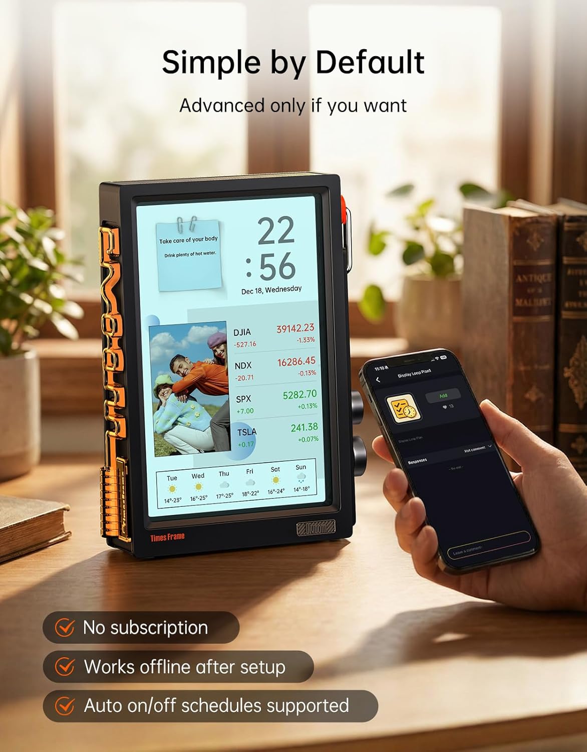 Divoom TimesFrame – 10.1" WiFi 6 Digital Picture Frame & Smart Desk Display, No Subscription | 64GB | Send Photos, Videos & AI Styles + Live Widgets (Weather, Calendar, etc)–Perfect Personalized Gift