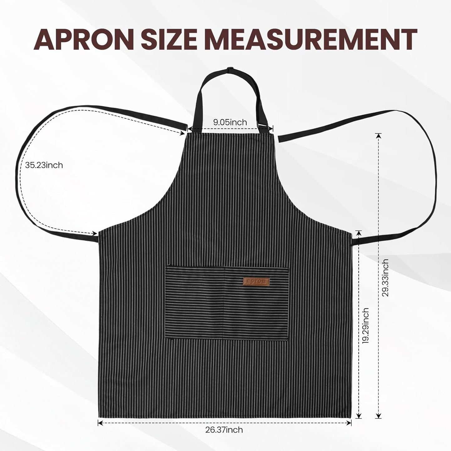 2 Pack Apron, Cooking Kitchen Aprons, Adjustable Bib Apron with 2 Pockets for Men Women Chef Apron