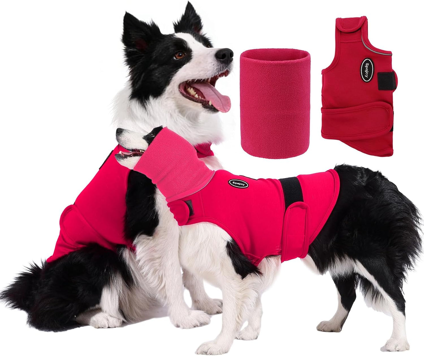 Dog Anxiety Vest with Band Noise Cancelling Ear Muffs Combination Set – Soft Thunder Jacket for Fireworks, Vet Visits & Separation Anxiety – No Medication or Training