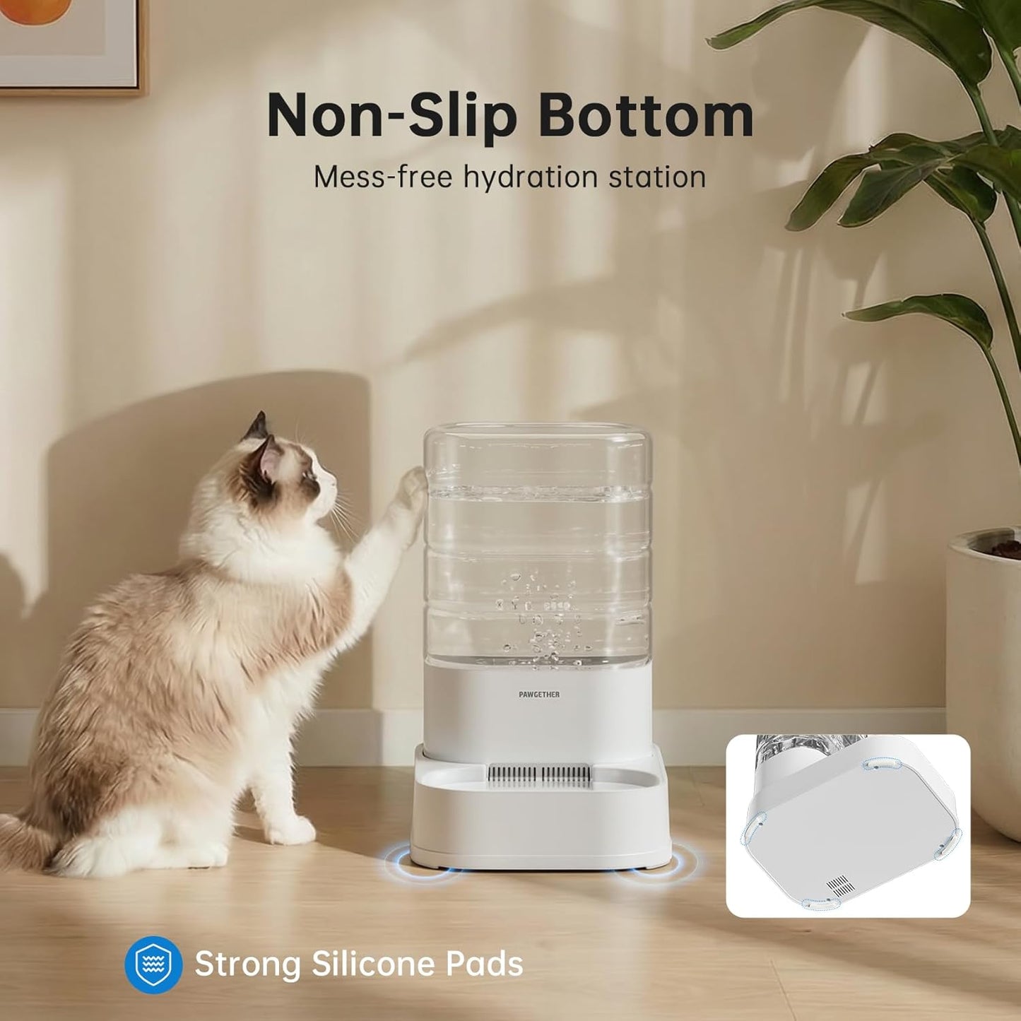 PAWGETHER® Gravity Automatic Pet Water Dispenser with 1 Filter for Cats and Small Dogs 1 Gallon/3.5L Auto Cat Waterer Dog Water Dispenser, Easy to Fill