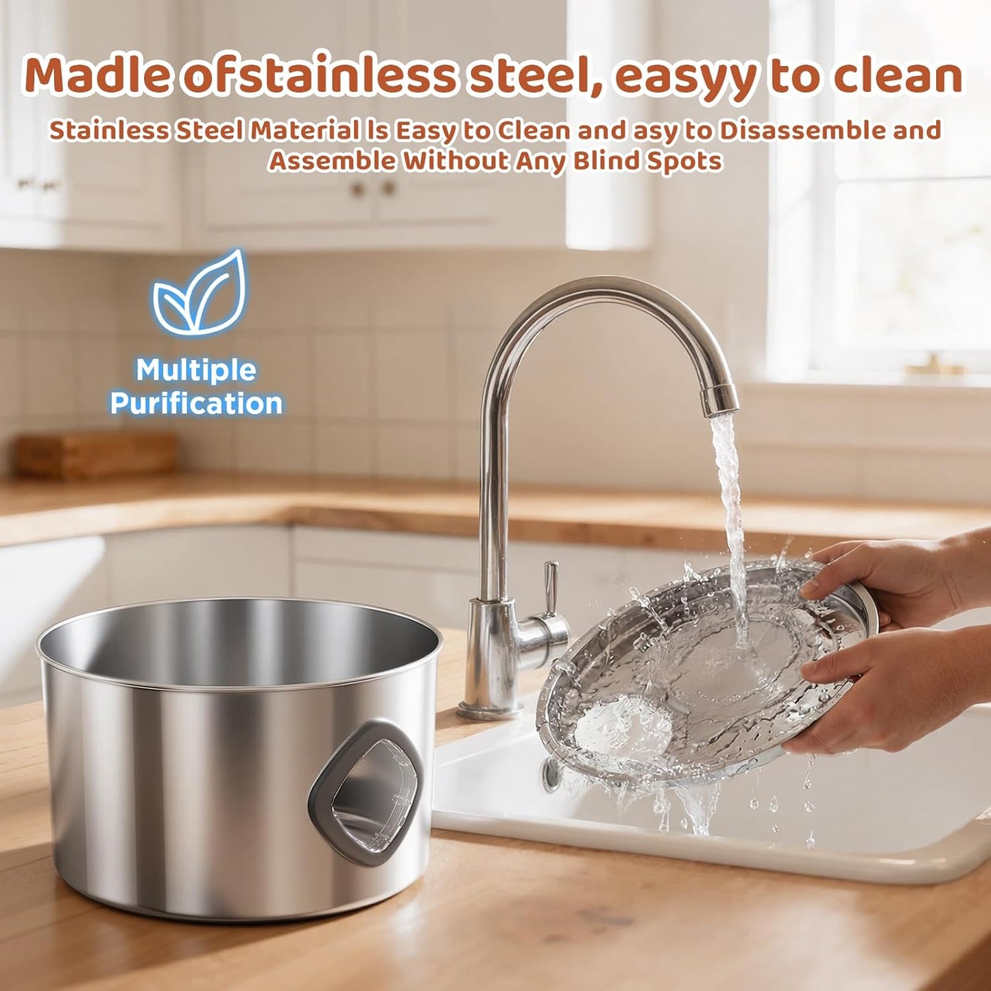3.2L Wireless Pet Water Fountain, 4000mAh Rechargeable Stainless Steel Dispenser with Infrared Sensor & 3-Stage Filtration, Ultra-Quiet Pump, Indoor & Outdoor Use for Cats & Dogs