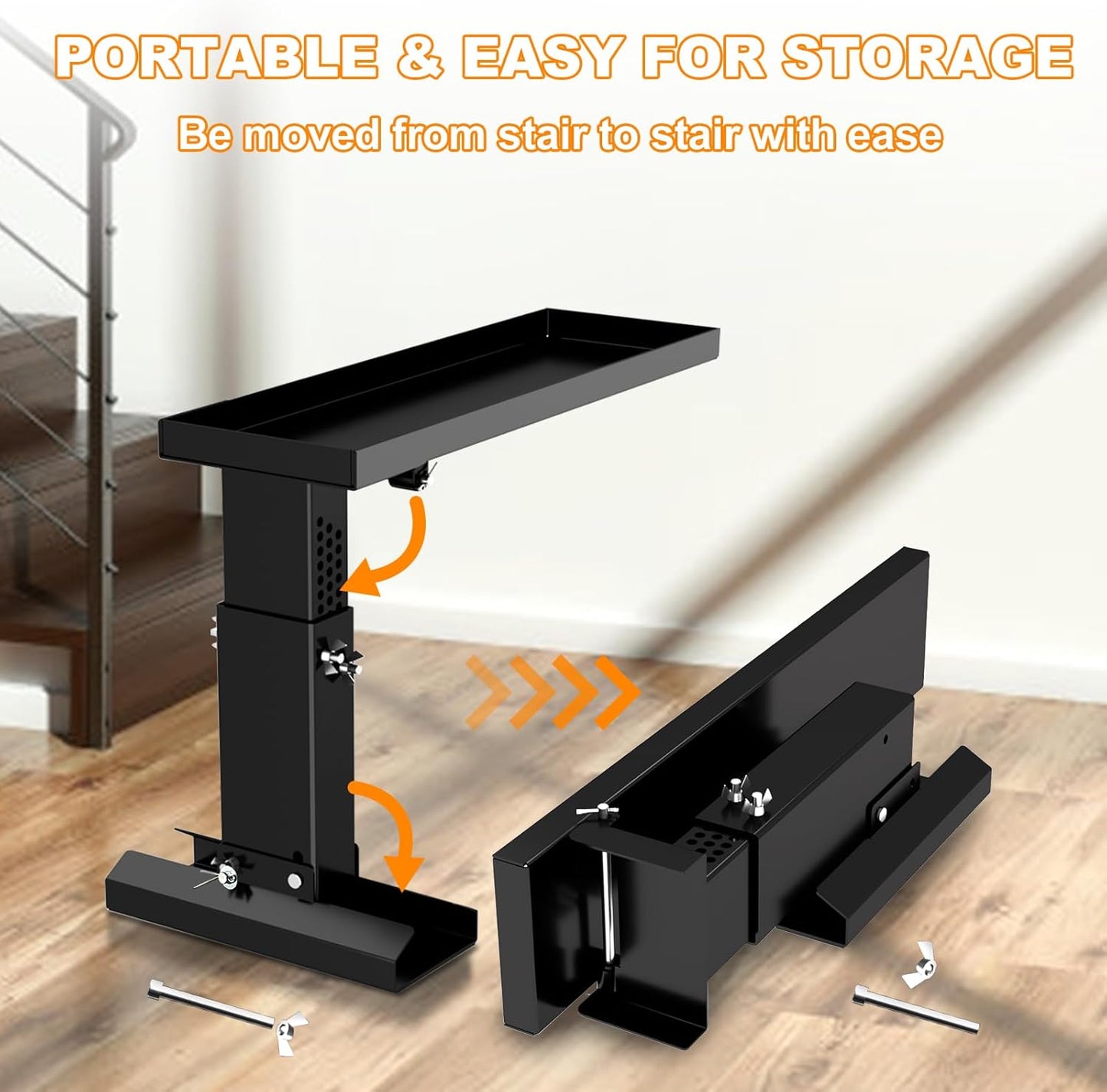 Foldable Heavy Duty Ladder Extender Pro-Adjustable Height 11.8-19.1", Ladder Leveler for Stair-Ladder Aide-Ladder Leveler for Extension Ladders with 23.7x7.5" Platform-Non-Slip Mat-Holds up to 880lbs