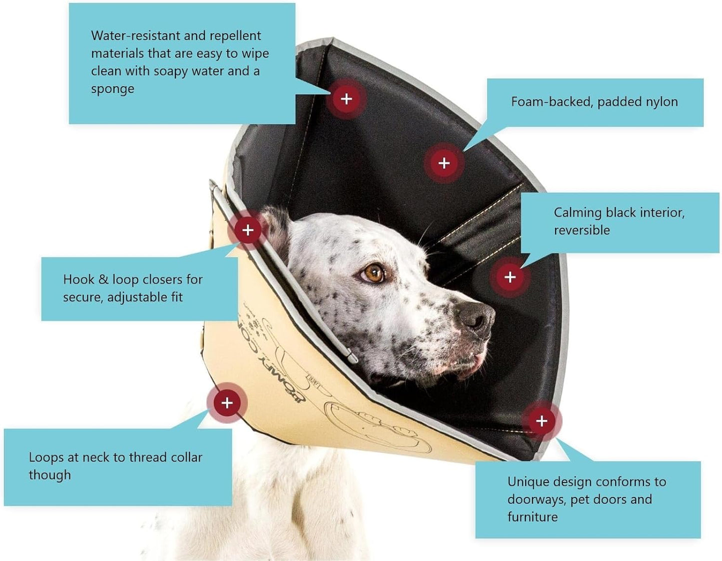 All Four Paws Comfy Cone Pet Cone for Dogs, Cats, X-Large, Tan - Comfortable Soft Dog Cone Collar Alternative for After Surgery, Wound Care, Spay, Neuter - Dog and Cat Recovery Elizabethan-Collar