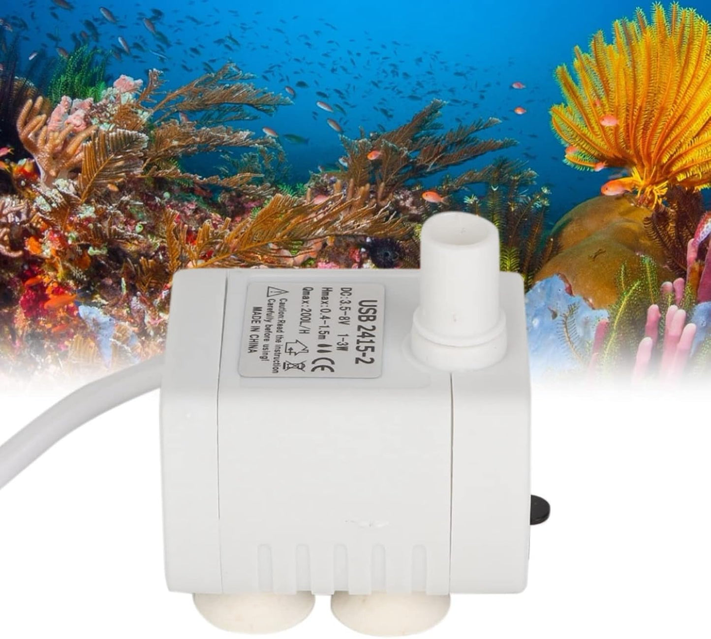 Mini USB Submersible Pump for Fish, Silent Pet Water Fountain Pump, Powerful Replacement Pet Fountain DC5V, 200L/H, Water Fountain Pump Replacement, for Aquarium Resin Fountain