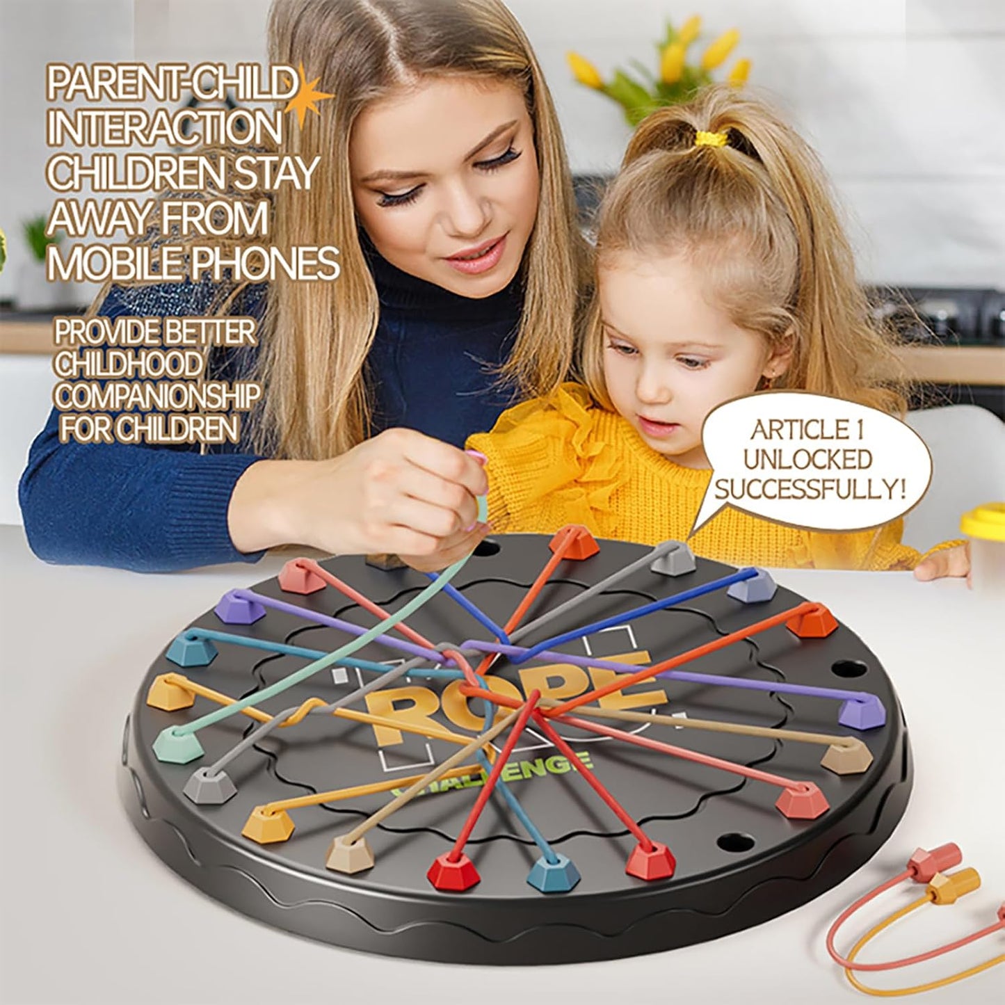 Rope Untangling Puzzle Game, Educational Strategy Board Game for Kids & Adults, Family Travel Party Games with Multi-Level Challenges, Gifts for All Ages(Manual on Box) Easter Basket Stuffers
