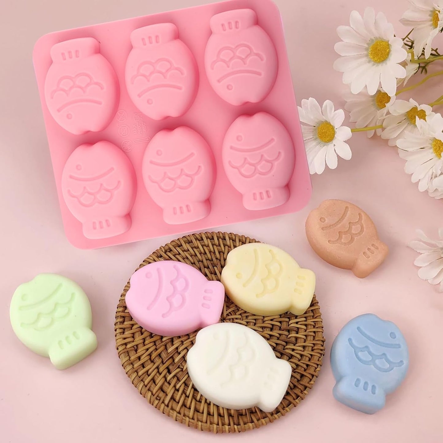 2 Pcs 3D Fish Shaped Chocolate Molds Silicone, Food Grade Silicone Gummy Candy Mold for Kids, Cookies, Gum, Sugar Craft, Butter, Pudding, Gelatin,Wax, Ice,Soap, Plaster, Epoxy Resin