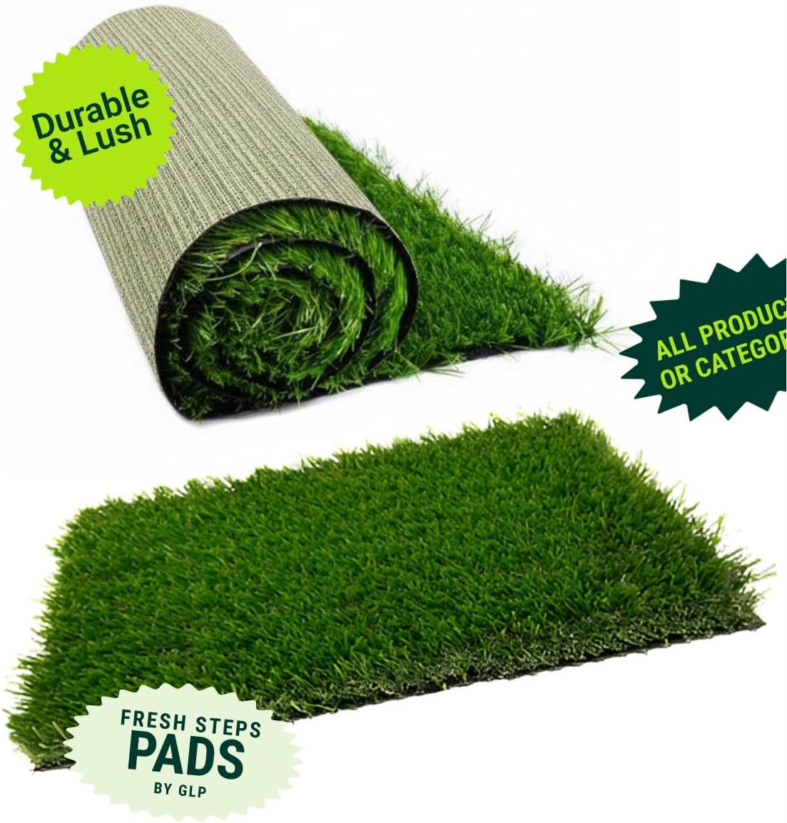 Artificial Grass Dog Potty Pad Replacement (4-Pack) – 20x25” Reusable Indoor Dog Grass Pad, Fast-Drain Turf for Balcony, Patio & Apartment Dogs