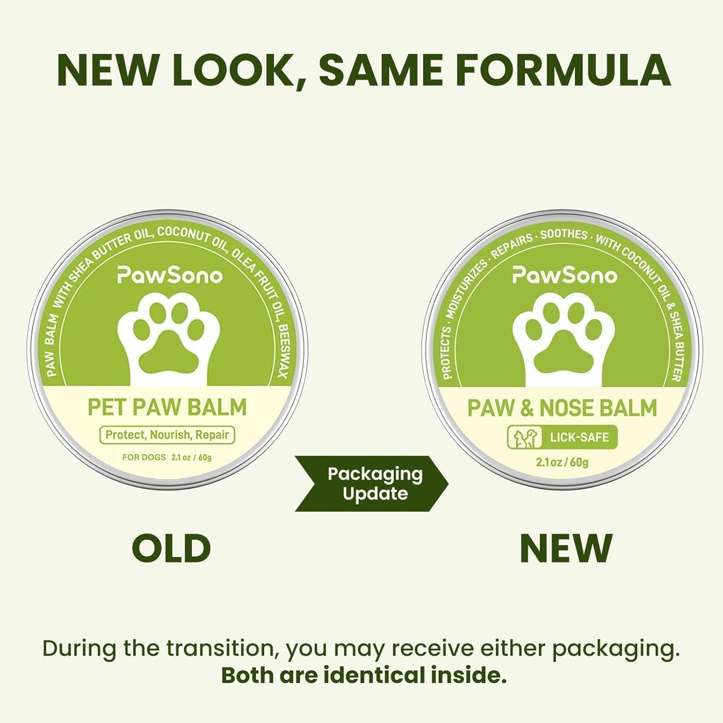 Lick-Safe Dog Paw & Nose Balm with Coconut Oil | All-Natural Moisturizer & Soother for Dry, Cracked Pads & Snout | Heat & Cold Pavement Protection Wax, Nose Butter for Bulldogs (2.1 oz / 60 g)