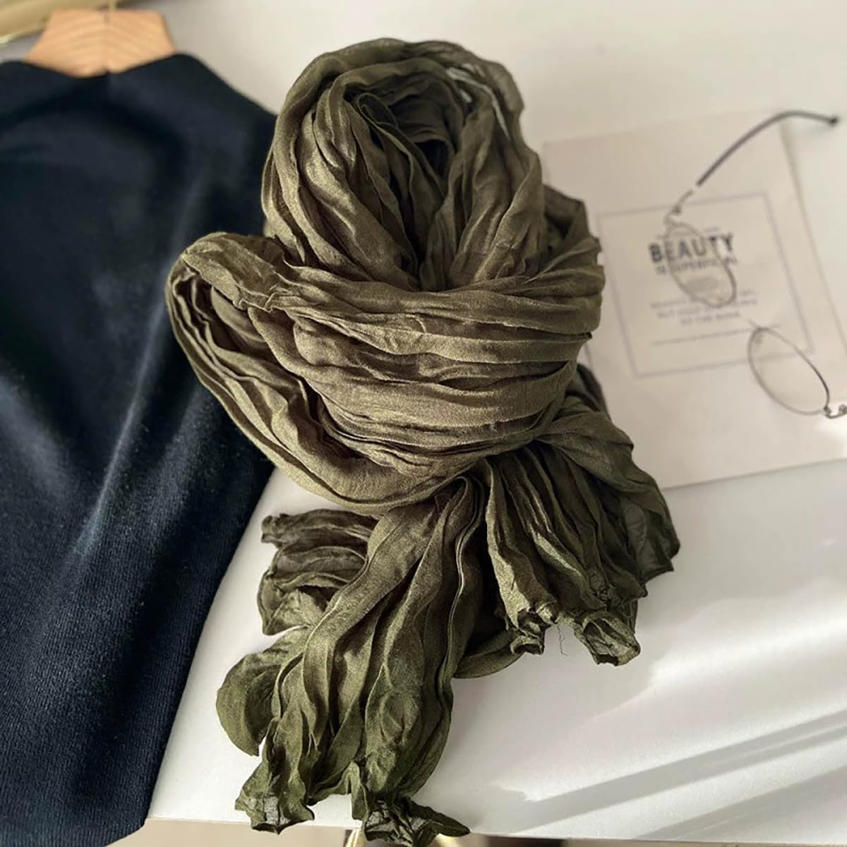 3 Packs Cotton Hemp Shawl Wrap Long Head Neck Scarf for Women and Men Lightweight Four Season Use