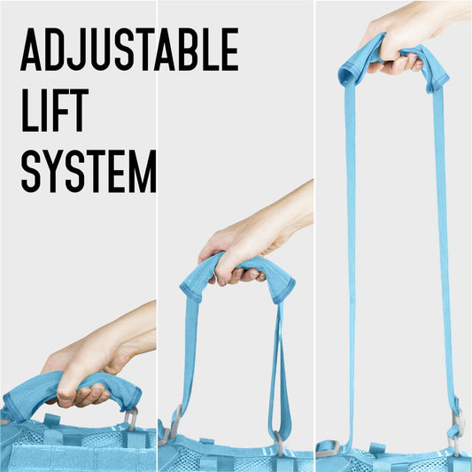 Service Dog Vest for Large Dogs, Blue Tactical Harness with Military MOLLE, Breathable Mesh & 39g Metal Buckle - Size L for Training & Hiking