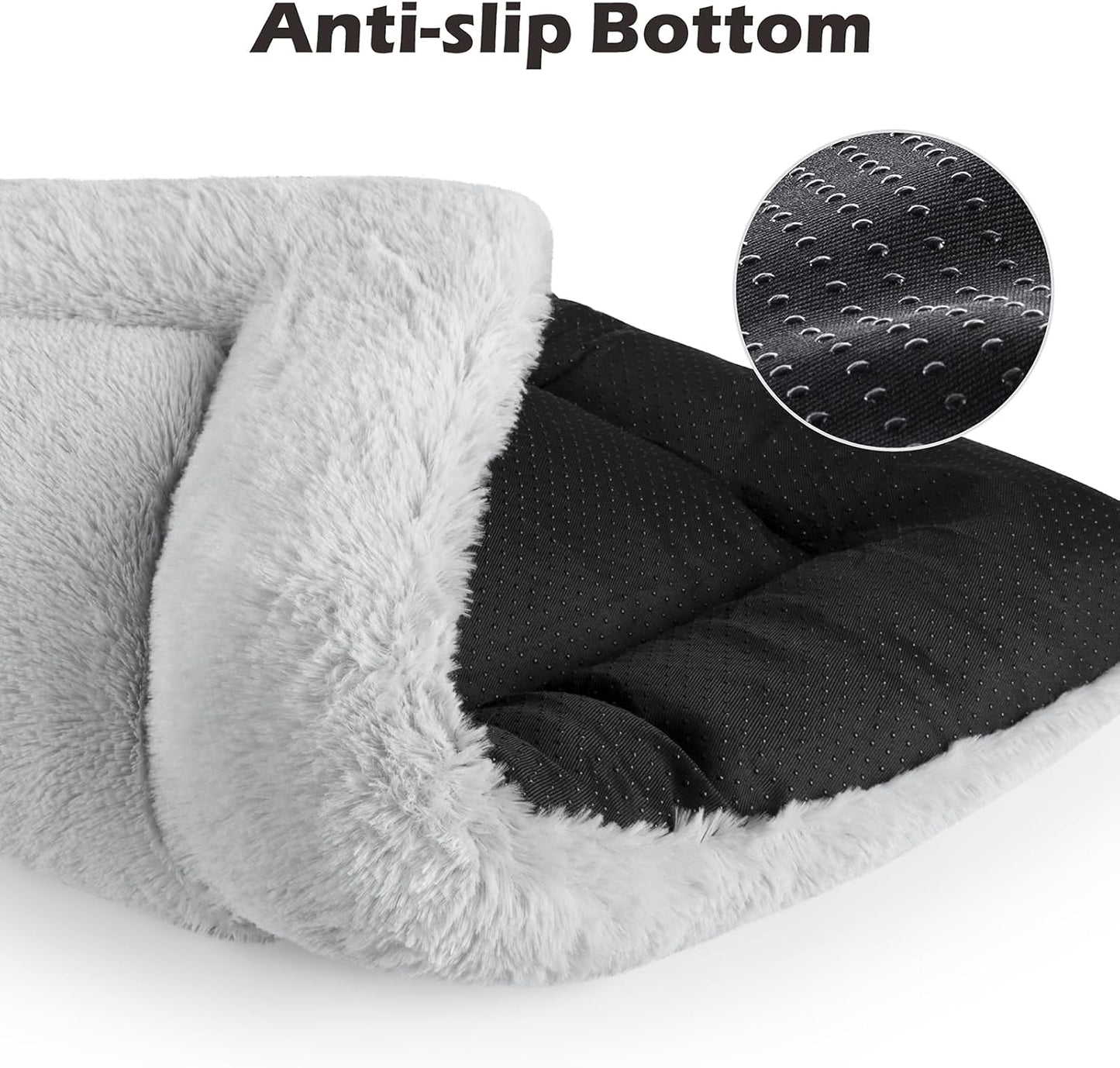 SIWA MARY Dog Bed Mat Soft Crate Pad Washable Non-Slip Mattress for Large Medium Small Dogs and Cats Kennel Pad (23'' x 18'', Grey)