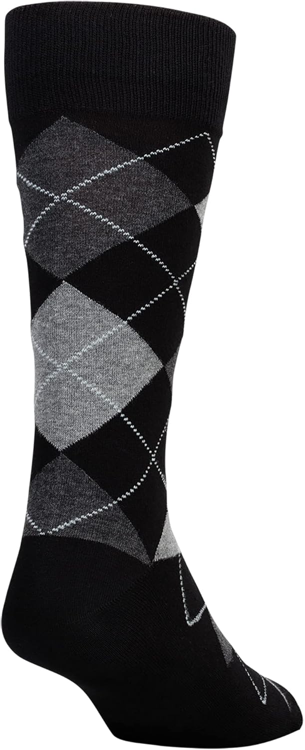 GOLDTOE mens Carlyle Argyle Crew Dress Socks, 3-pairs