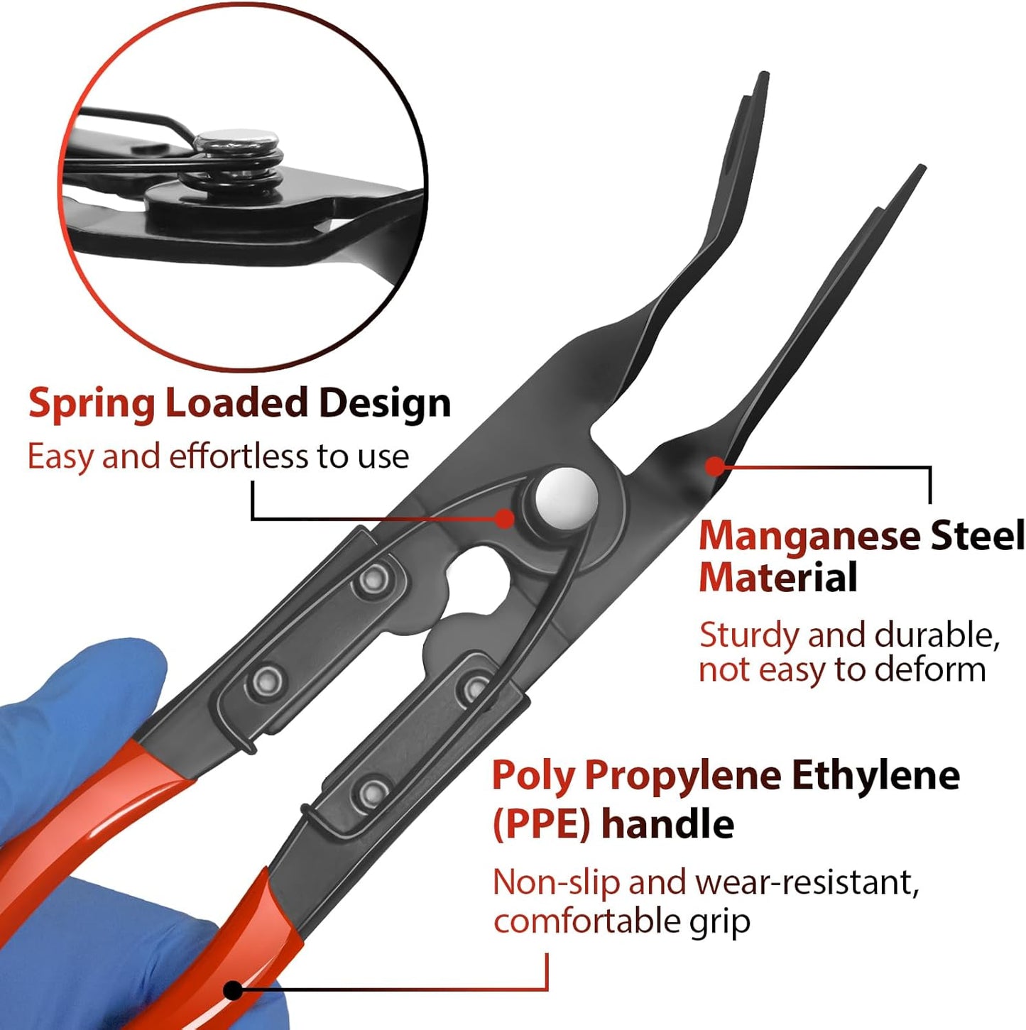 Keze 3 Pcs Auto Clip Pliers Set and Fastener Remover,Car Trim Rivet Removal Pry Tool Repair Kit with Storage Bag for Automotive Door Panel,Upholstery,Dashboard,Plastic Fasteners