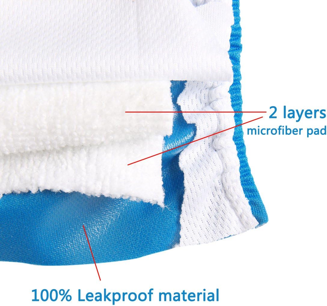 Reusable Female Dog Diapers for Medium Dogs,(4 Pack) Easy Absorbent Medium Doggie Diapers for Peeing,in Heat,Dog Period Panties,M