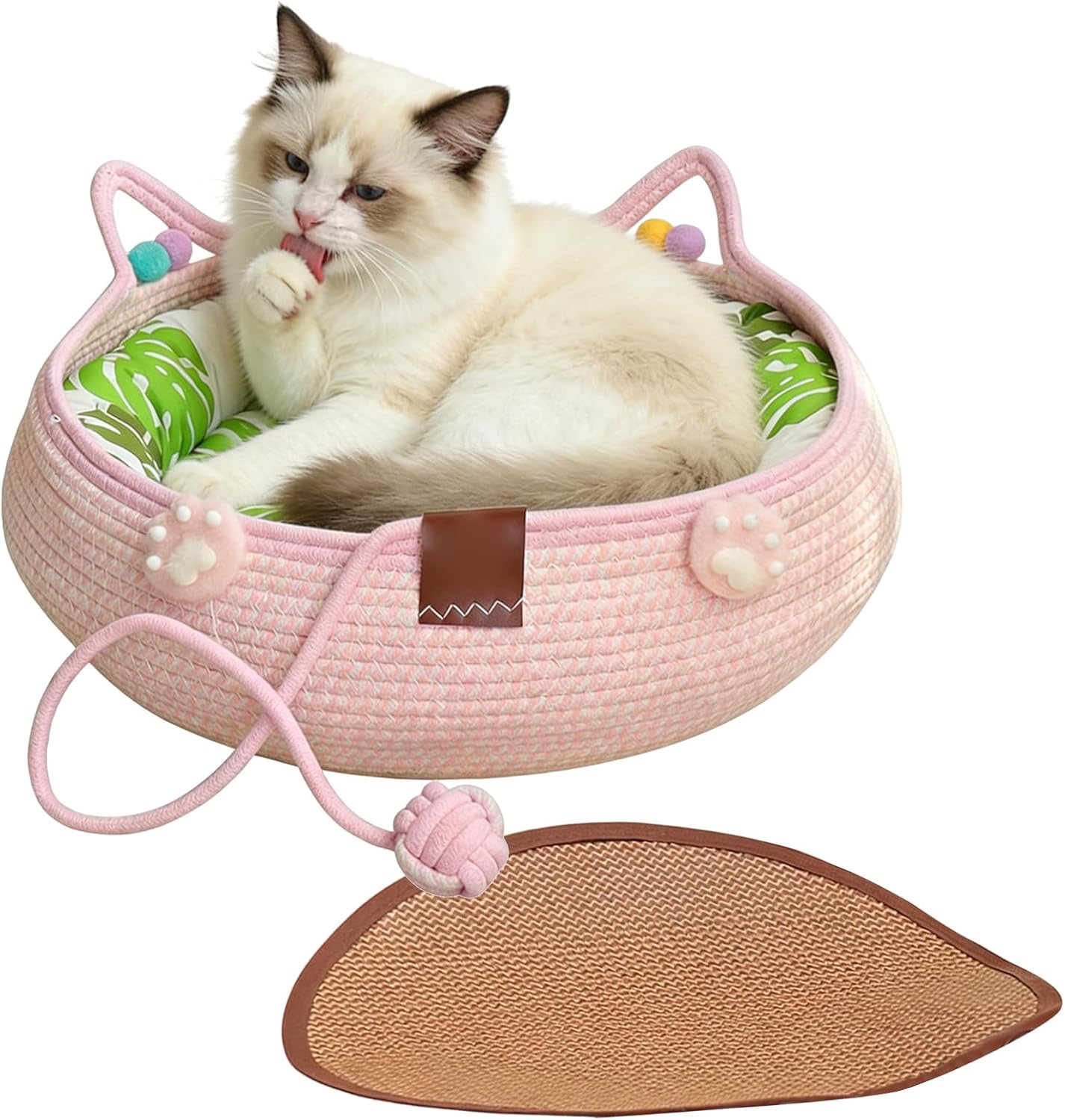 Genérico Cat Bed with Pillow Cushion Washable Non-Slip | Comfortable Bed Type for Indoor – for Puppies, Interaction, Home, Living Room, Balcony