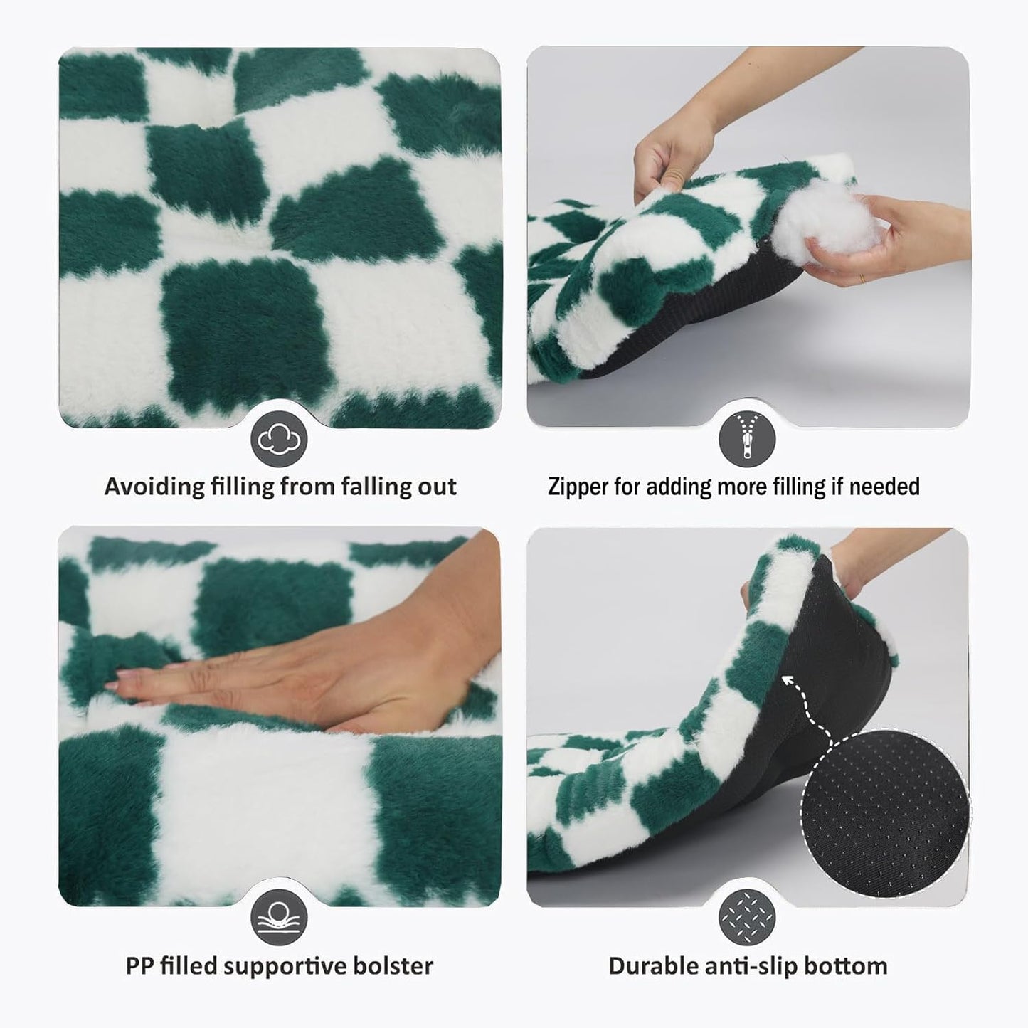 Puppy Crate Bed 22 x 13 Washable for Small Dogs Non Chewable Material XS 22 Inch Plush Washable Crate Mat for Cages Sofa Protecter