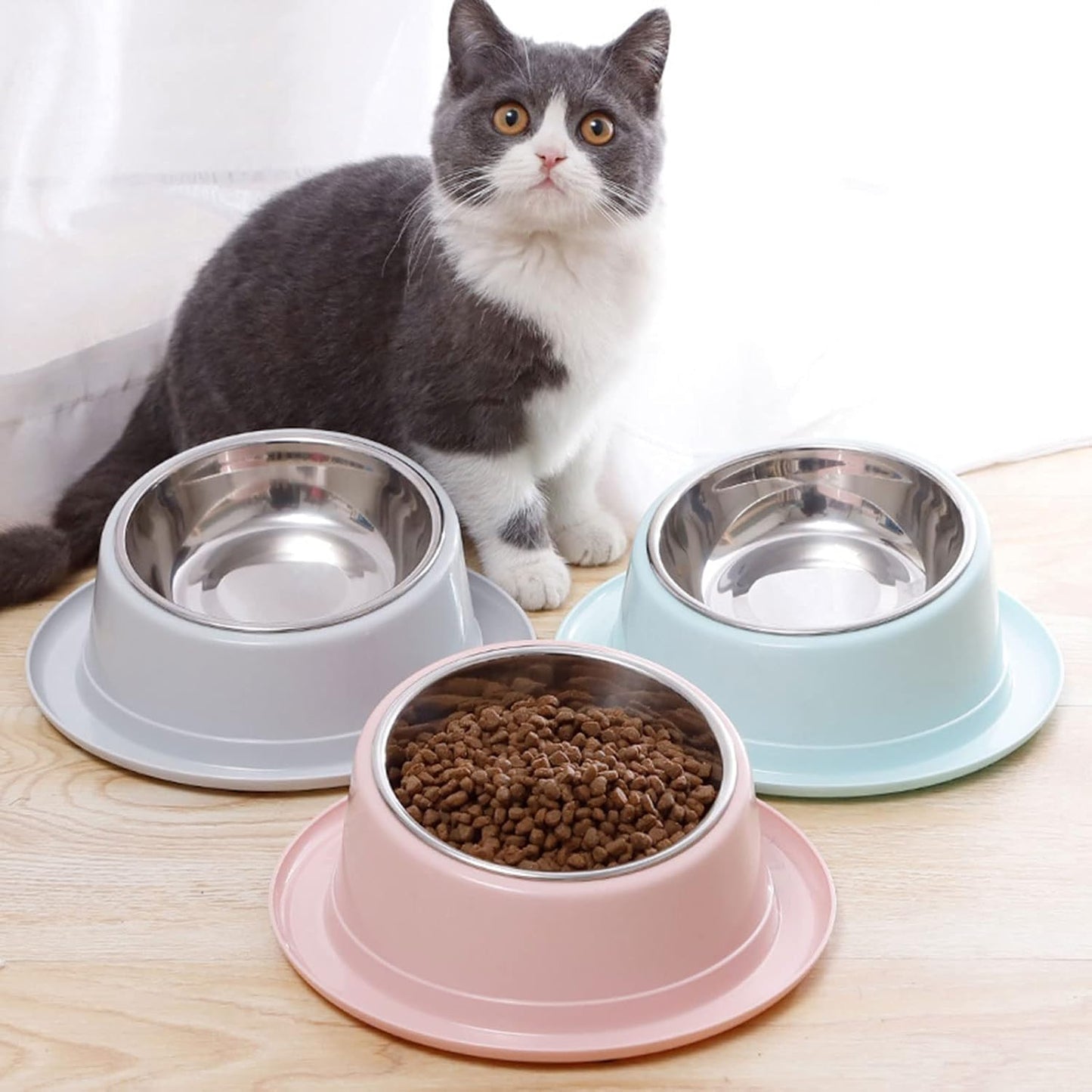 for Cat Food Bowls Elevated for Cat Bowls for Food and Water with Base Stand Bowl 15° Raised Single Bowl