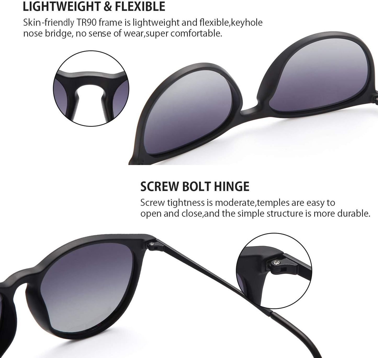 CHBP Sunglasses Womens Men Polarized UV Protection Trendy Vintage Retro Round Mirrored Lens Sunglasses For Women