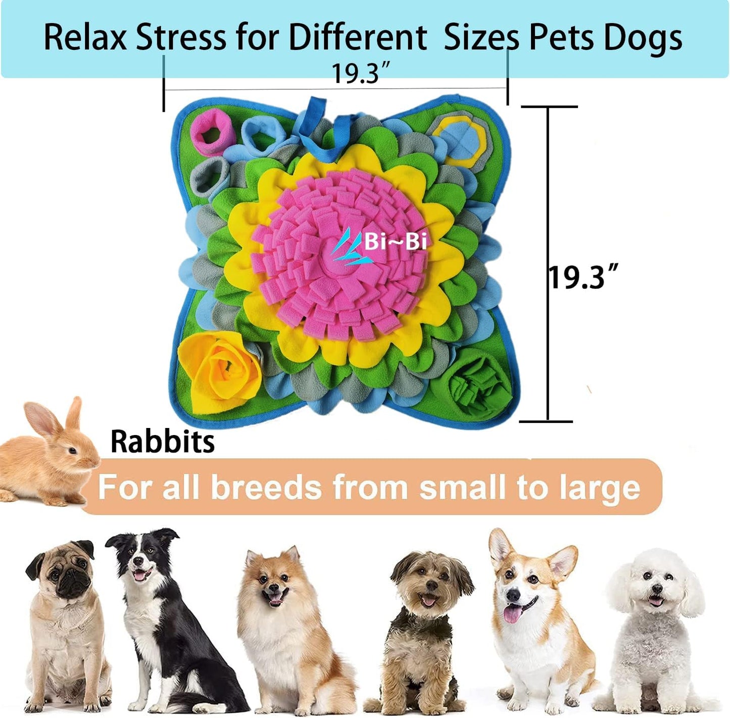 Snuffle Mat for Dogs Feeding Mats Puppy Sniffing Pad,Pets Slow Feeder Cat Interactive Dog Treats Puzzle Toys for Small Medium Large Dogs,Encourages Natural Foraging Skills,Anxiety Relief (Pink-1)