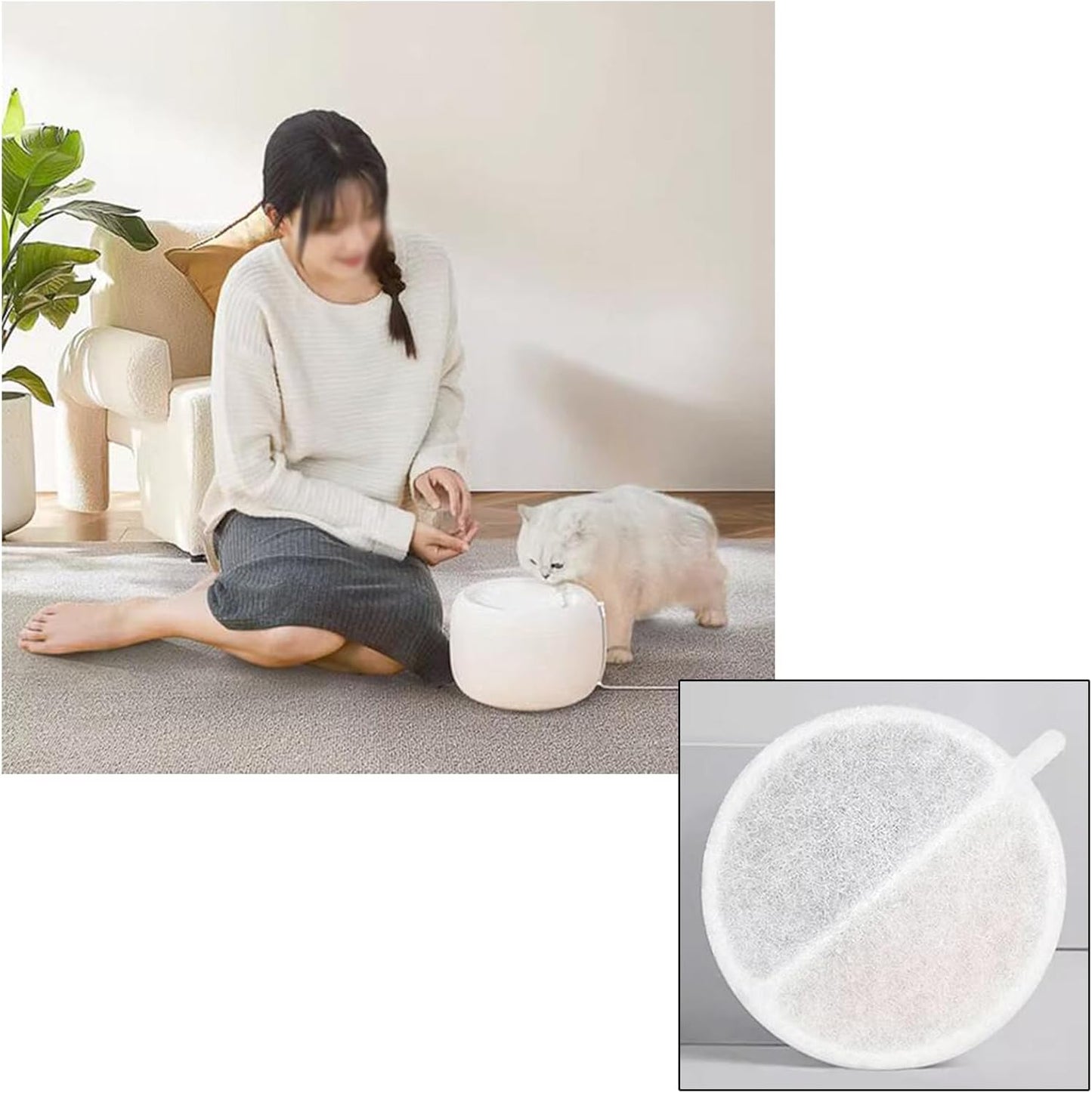 12PCS Pet Water Fountain Dispenser Filters Compatible with Nugget, Compatible with Nugget Lite Water Fountain for Replacement