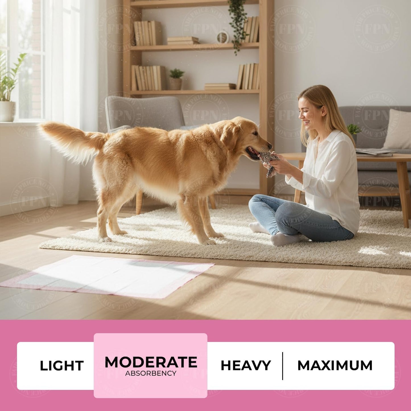 Scented Pee Pads for Dogs, Puppy Potty Training Pads, Quick Dry Leak Proof, Extra Absorbent Design (Scented Pink Pee Pads, 18x24 Inch (Pack of 50)