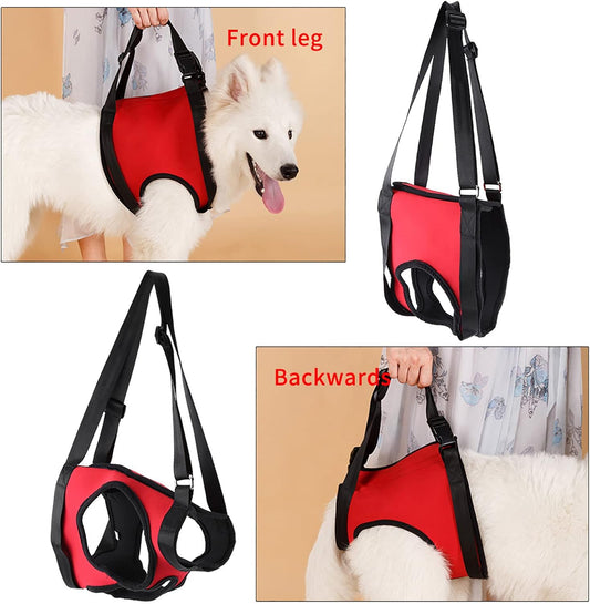 Oumefar Rear Leg Support Harness for Dogs, Elderly Injured Dog Mobility Aid Lifting Vest with Adjustable Straps, Assistance Harness for Stairs Car Travel, Front & Rear Harness Options (Large)