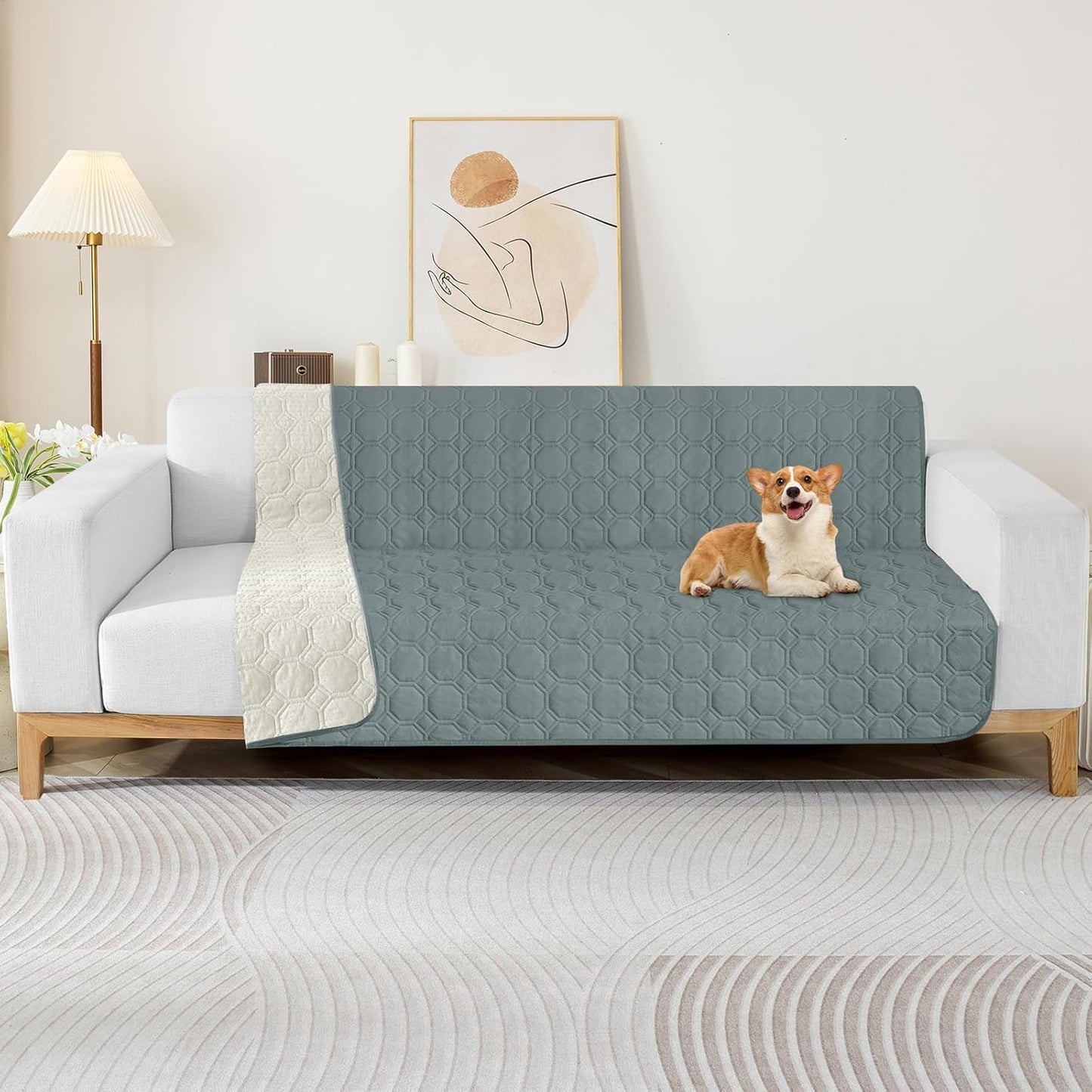 ZNSAYOTX Ultimate Cozy Blankets (40"x50") 100% Waterproof Chaise Mat Blanket for Dog Pets, Bed Couch Sofa Protector with Non-Slip Back Washable Durable, Pee Scratch Proof Easy to Clean (Dark Grey)
