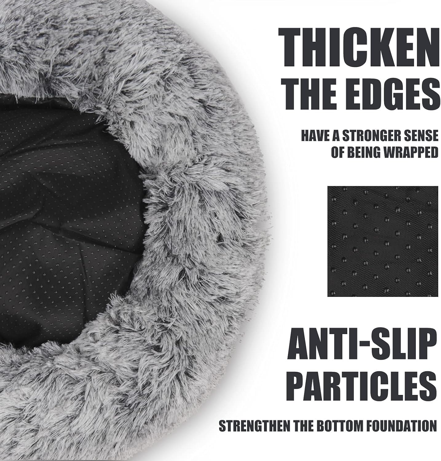 Keep Warm Lapcatz Nest Bed, Cat Bed Round Fluffy Hooded Cat Bed Cave, Anti-Slip Bottom and Machine Washable,Removable Washable Round Beds for Small Medium Pets (Coffee,Medium)