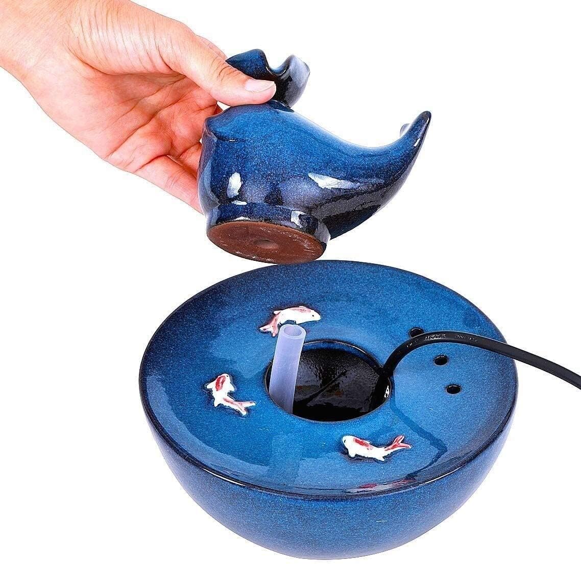 Fountain Pet Water Drinking Fountain Pet Water Dispenser with Adjustable Water Flow, Filter, Super Quiet, Great for Cats and Small Dogs Pet Water Dispenser (Color : Blue)