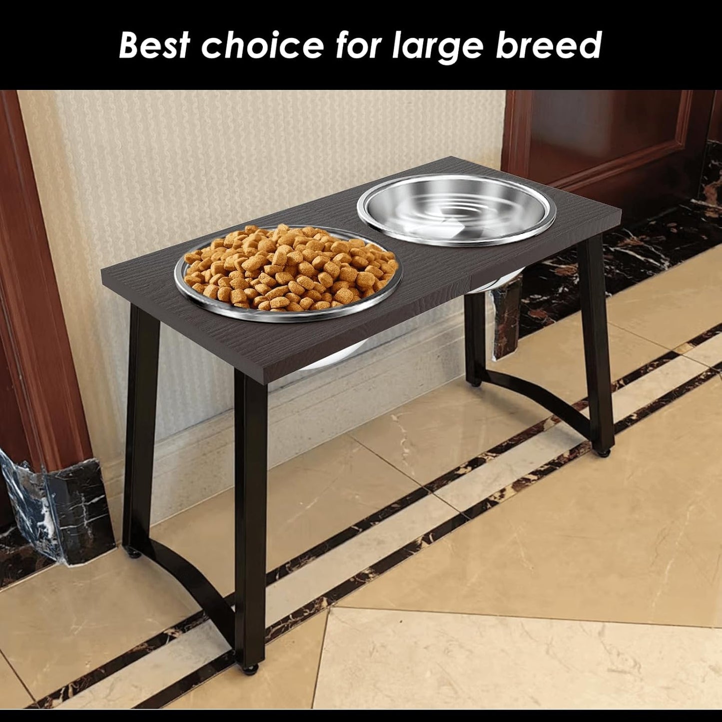 Elevated Dog Bowls for Extra Large Dogs with 2 X-Large Stainless Steel Dog Bowls -3000ML(100oz), 16.5" Tall Raised Dog Bowl Stand, Food & Water Bowls for Large Breed, Extra Large Dogs