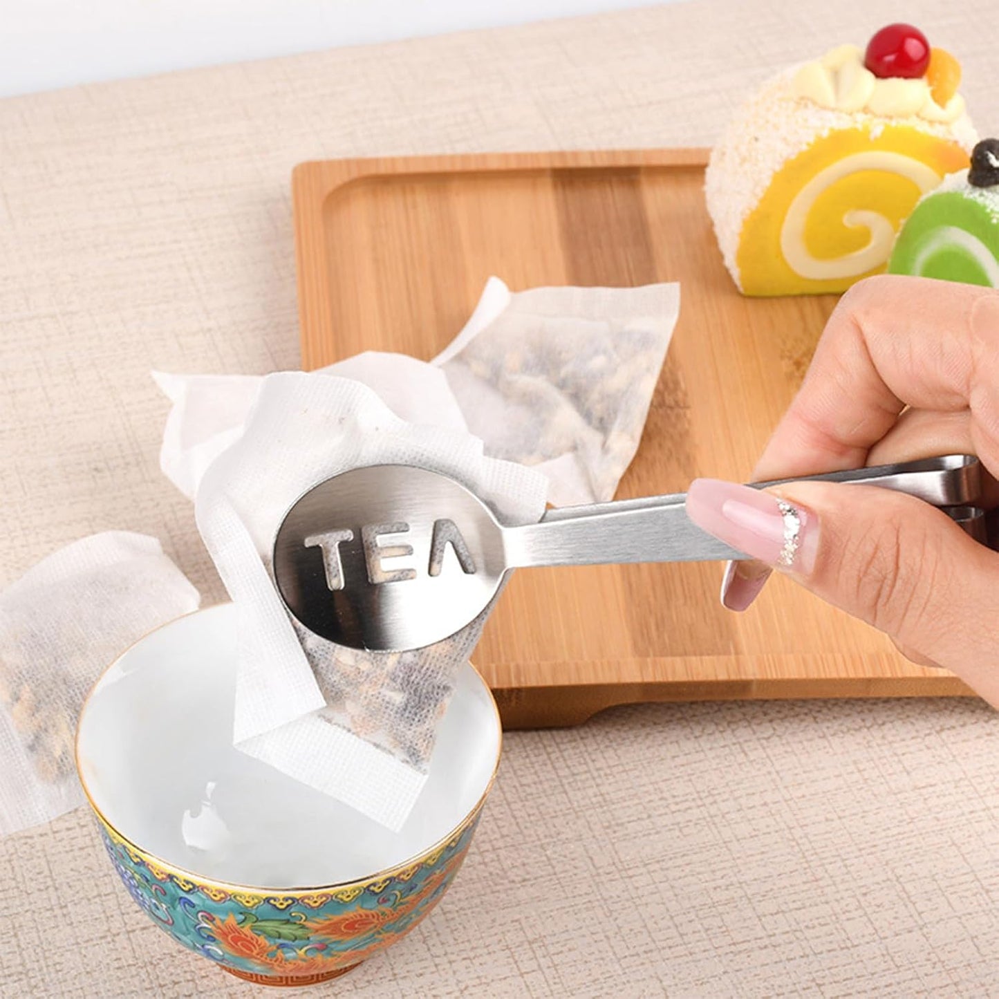 4Pcs Tea Bag Squeezer, Stainless Steel Clip On Strainer, Tea Spoon Tongs For Loose Tea Ice Sugar Cubes, Tea Bag Holder Tea Accessories For Tea Drinkers