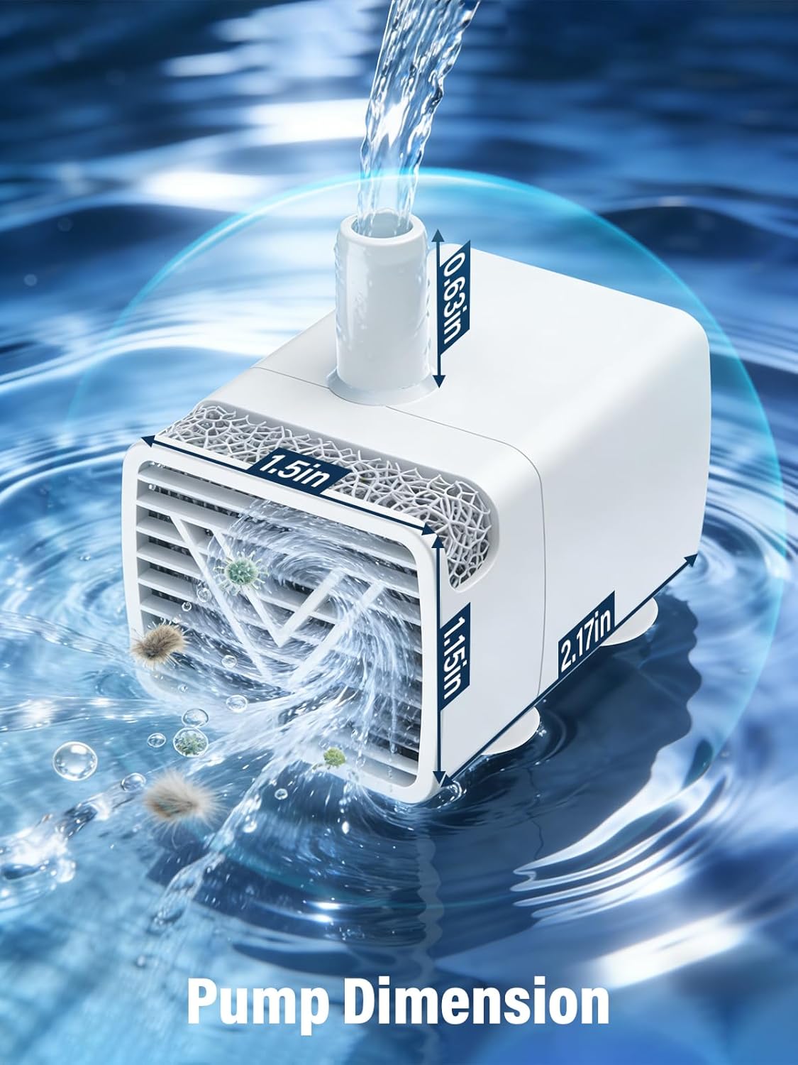 Glass Water Fountain Replacement Pump, Ultra Quiet Auto Shut-off Pump with Light, Only Compatible with LuvMypett GF222 Pet Water Dispenser
