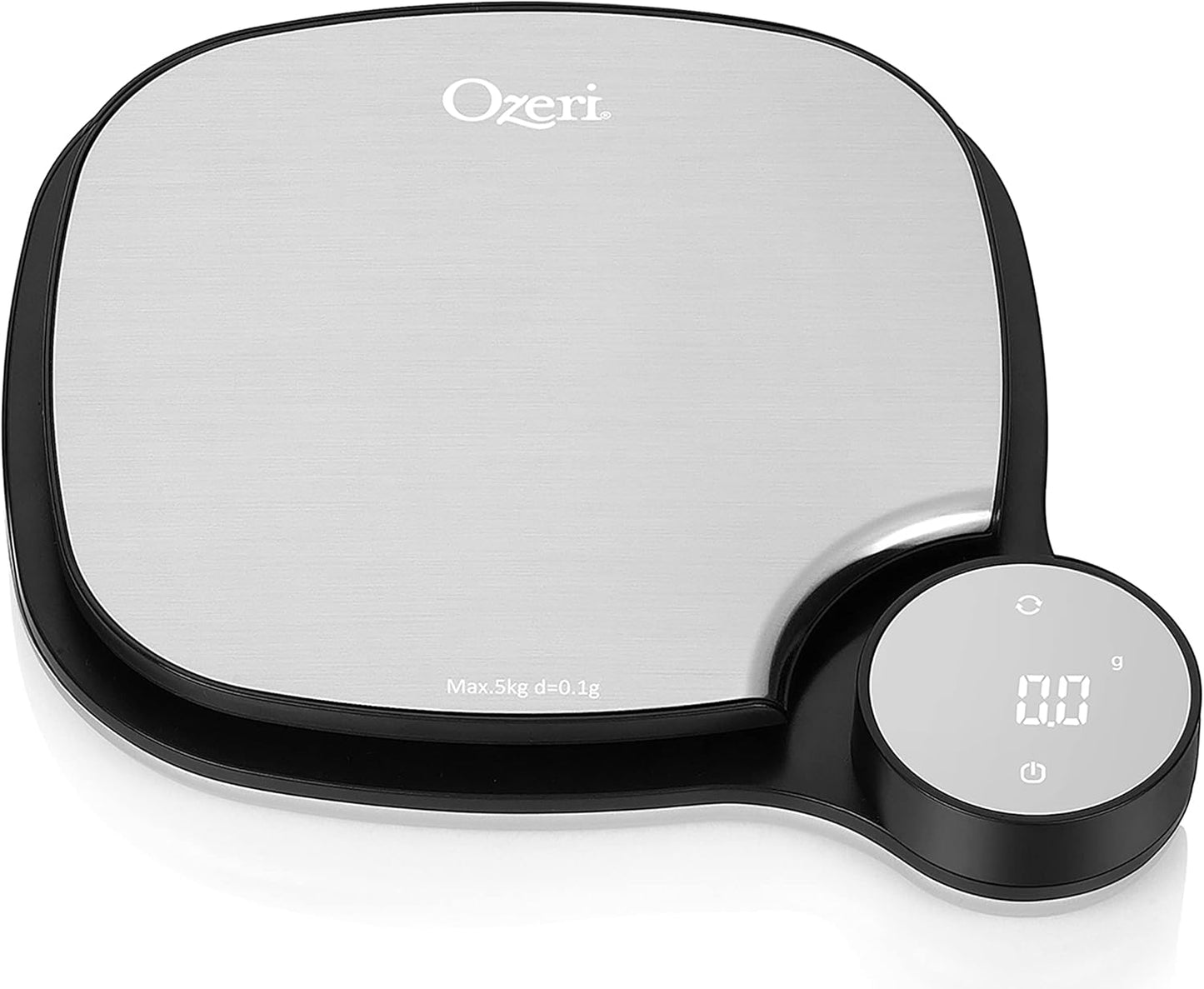 Ozeri Stainless Steel Kitchen Scale, 0.1 g (0.01 oz) Weighing Technology, Black