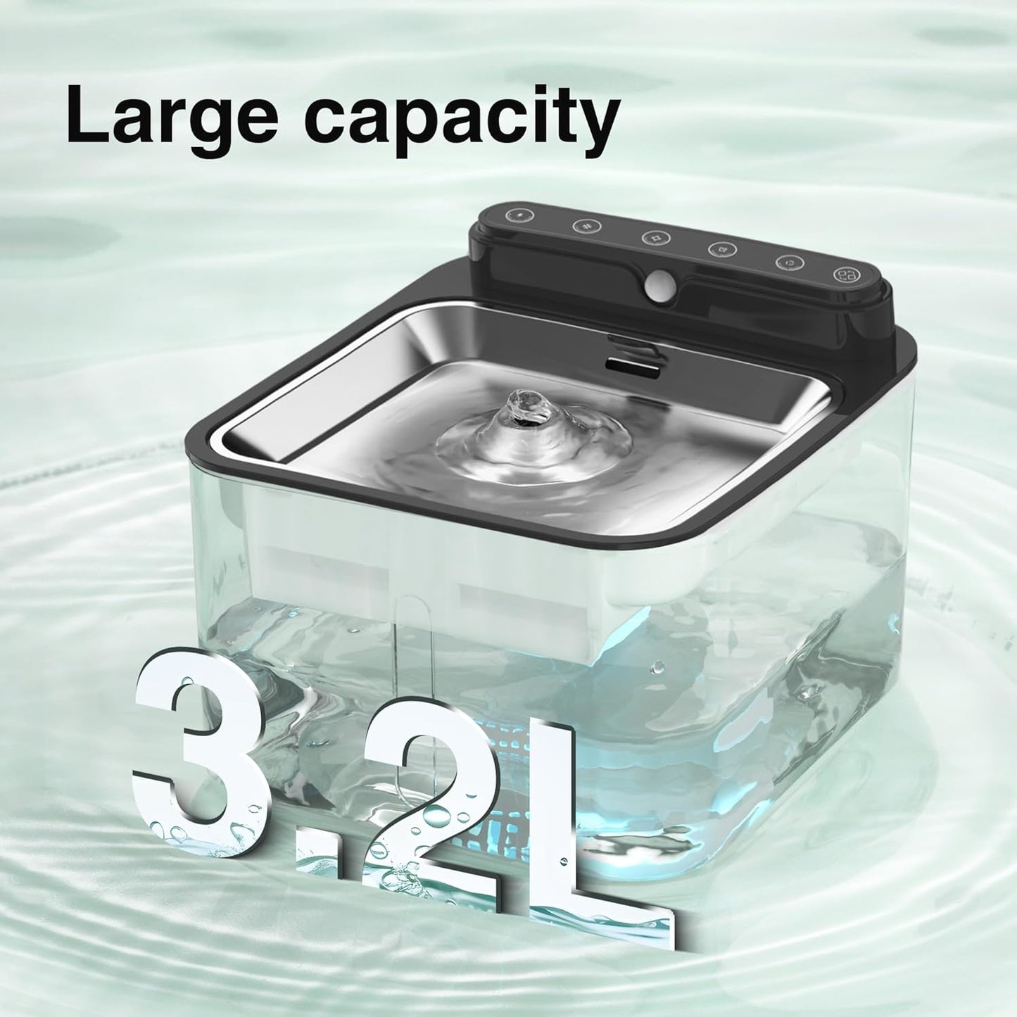 Wireless Cat Water Fountain Battery Operated,Water Fountains for Cats Indoor,108oz/3.2L Motion Sensor Pet Water Fountain,BPA-Free, 3 Filters