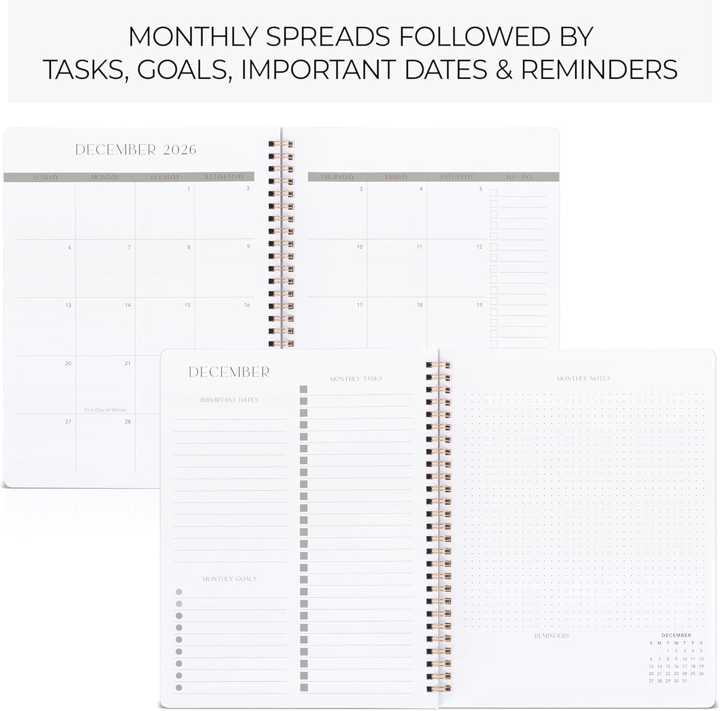 Beautiful 2026-2027 Monthly Planner and Calendar Book - To Do List Notebook That Easily Organizes Your Tasks to Boost Productivity - Runs From January 2026 Until December 2027