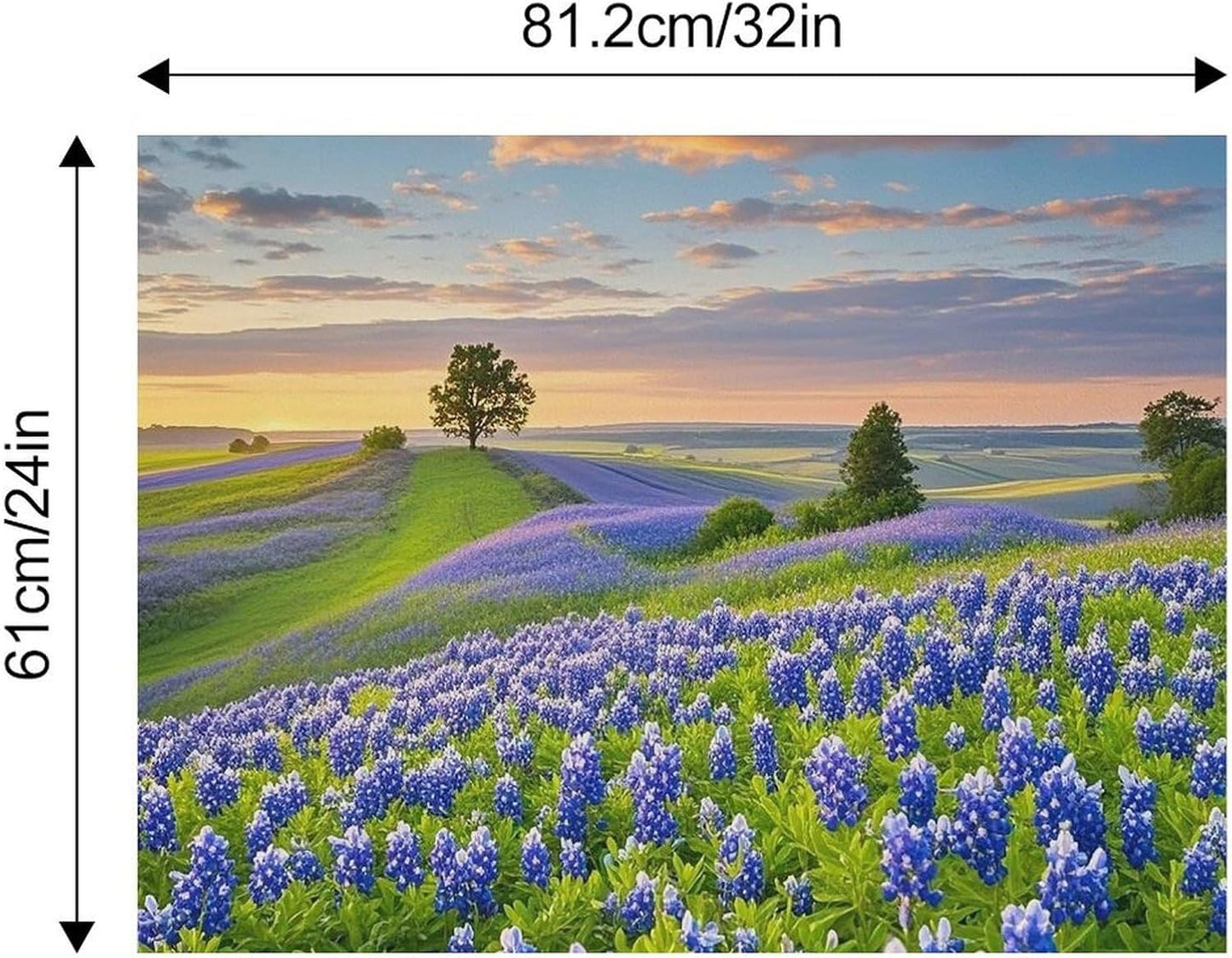 Dog Food Mat Pet Leather Tablecloth Texas Bluebonnets Scenery Pet Feeding Mat Anti-Slip Dog Bowl Mats Absorbent Pet Placemats for Dogs Protect Floor Dogs Pad for Food and Water