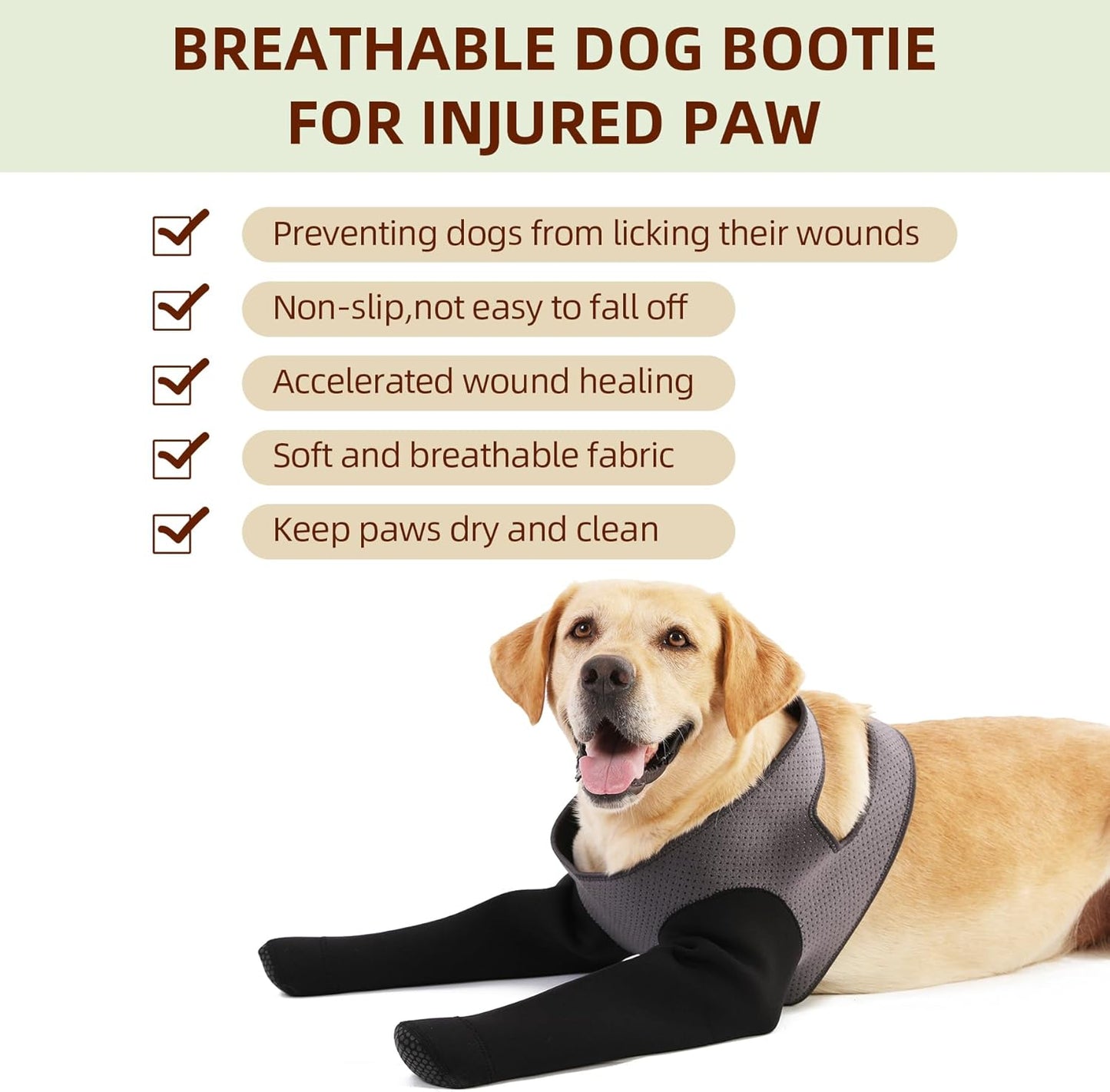 Dog Socks to Prevent Licking Paws ，Breathable Leg Sleeve to Stop Licking and Biting,Firm and Secure Protect Wounds Dog Recovery Sleeve Socks (2XLarge-Gray)