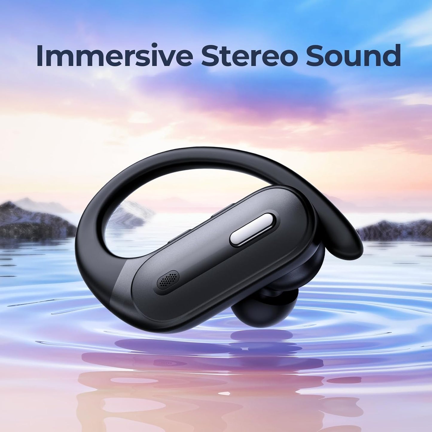 Active Noise Cancelling Ear Buds Wireless Earbuds 90 Hrs Playtime Bluetooth Headphones with Hi-Res Stereo Deep Bass Power Display Earphones with Earhooks Waterproof Transparency Headset for Sports/Gym