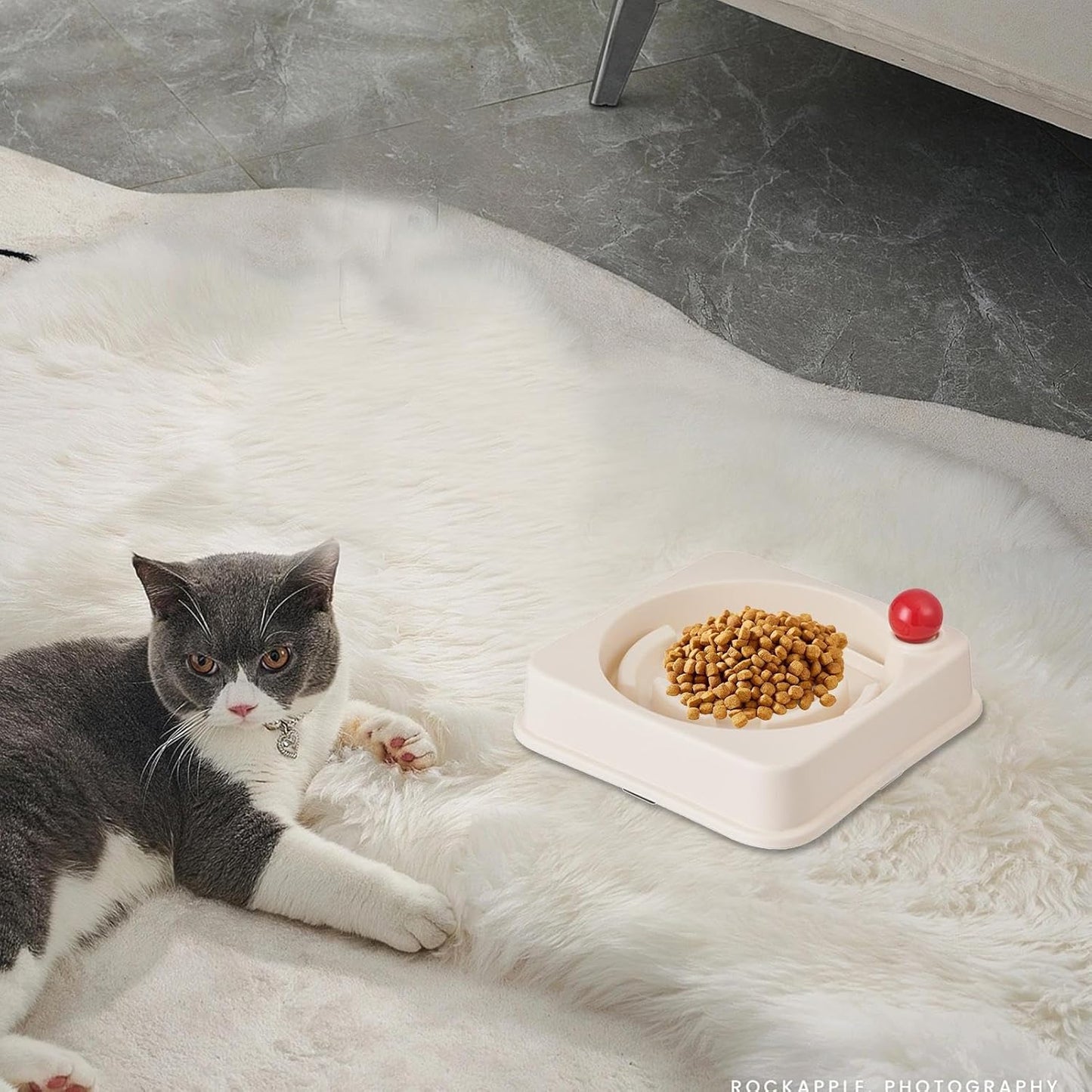 Slow Feed Cat Dish - Non-Slip Puzzle Bowl, Anti-Choking Design Ensuring Safe Meals, Practical Feeding Tool for Small Pets, Perfect for Mealtime, Healthy Eating, Training, and Controlled Eating