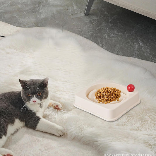 Slow Feed Cat Dish - Non-Slip Puzzle Bowl, Anti-Choking Design Ensuring Safe Meals, Practical Feeding Tool for Small Pets, Perfect for Mealtime, Healthy Eating, Training, and Controlled Eating