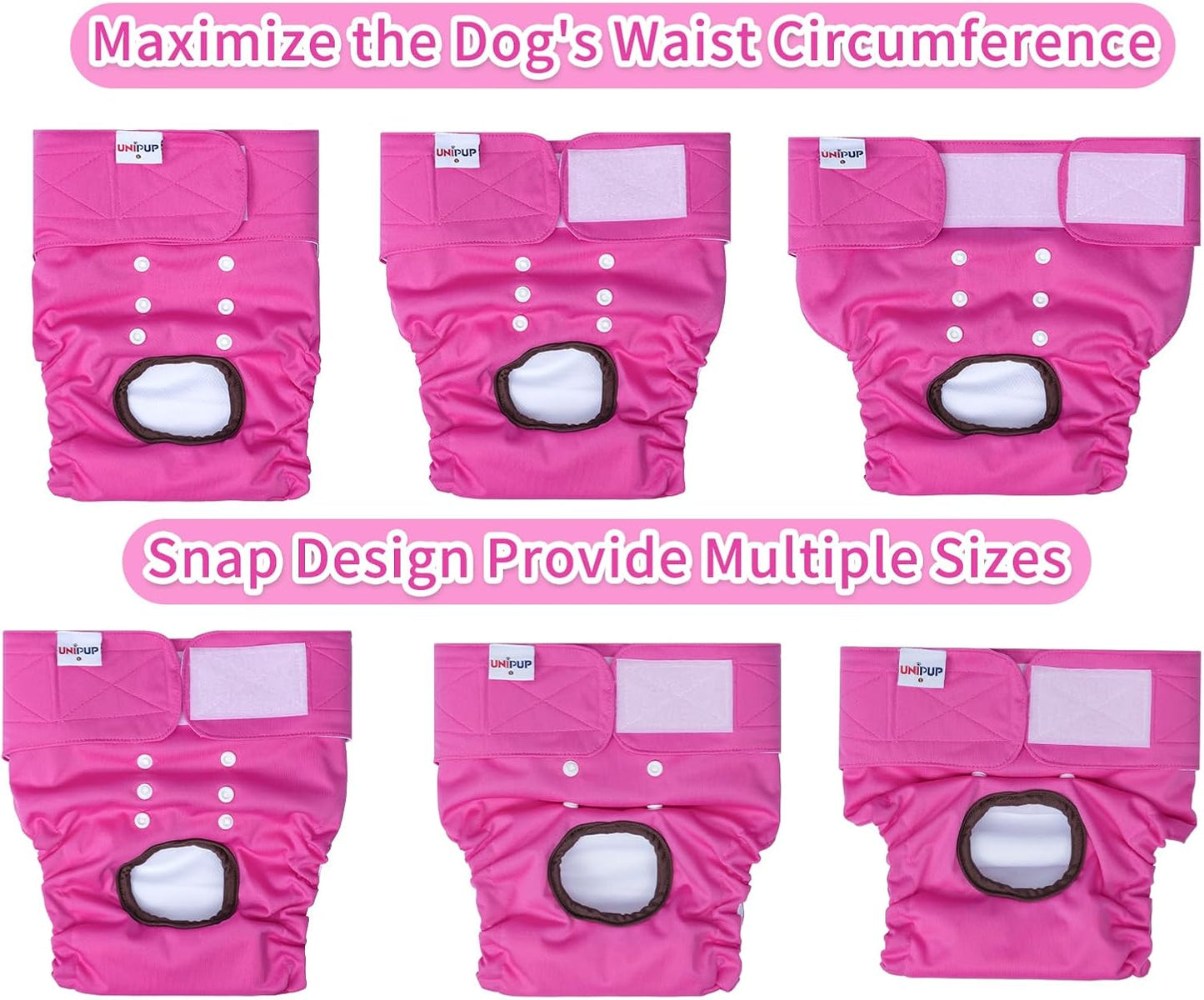 Reusable Female Dog Diapers Period Panties Washable Puppy Pee Pads with Adjustable Strap for Small Dogs in Heat and Incontinence