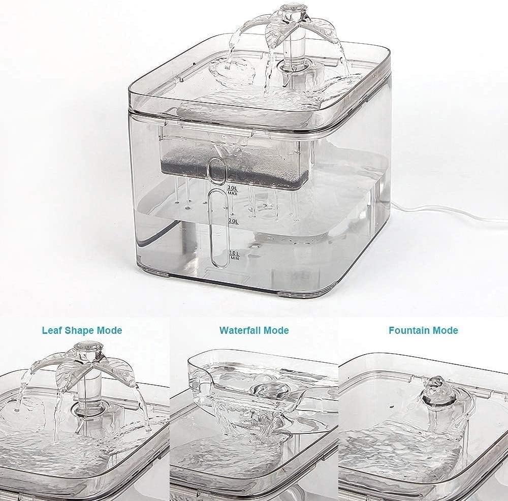 Pet Fountain 3L Clear Cat Water Fountain and Rechargeable 2 Speed Dog Nail Grinder Pet Water Dispenser