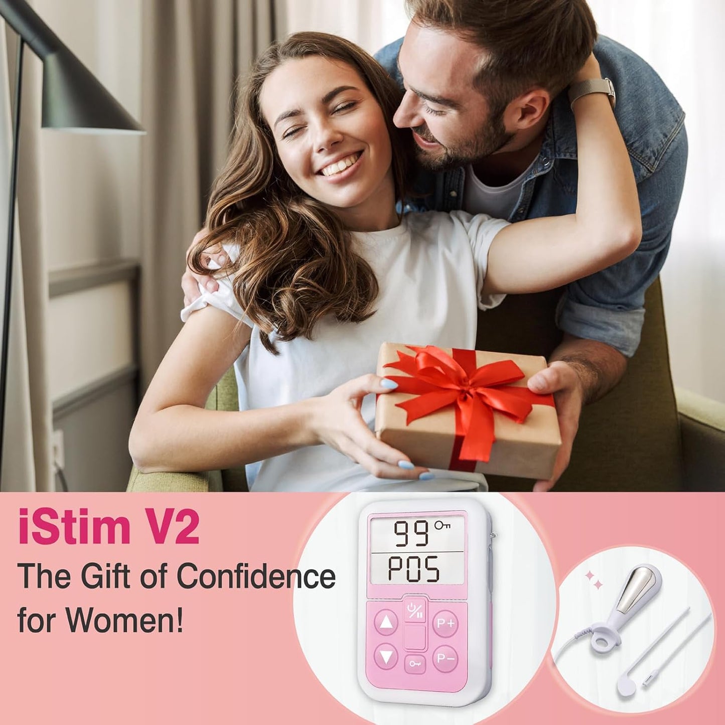 Everyway Incontinence Stimulation System - iStim V2 Kegel Trainer Incontinence Stimulator for Bladder Control & Pelvic Floor Muscle Therapy for Women