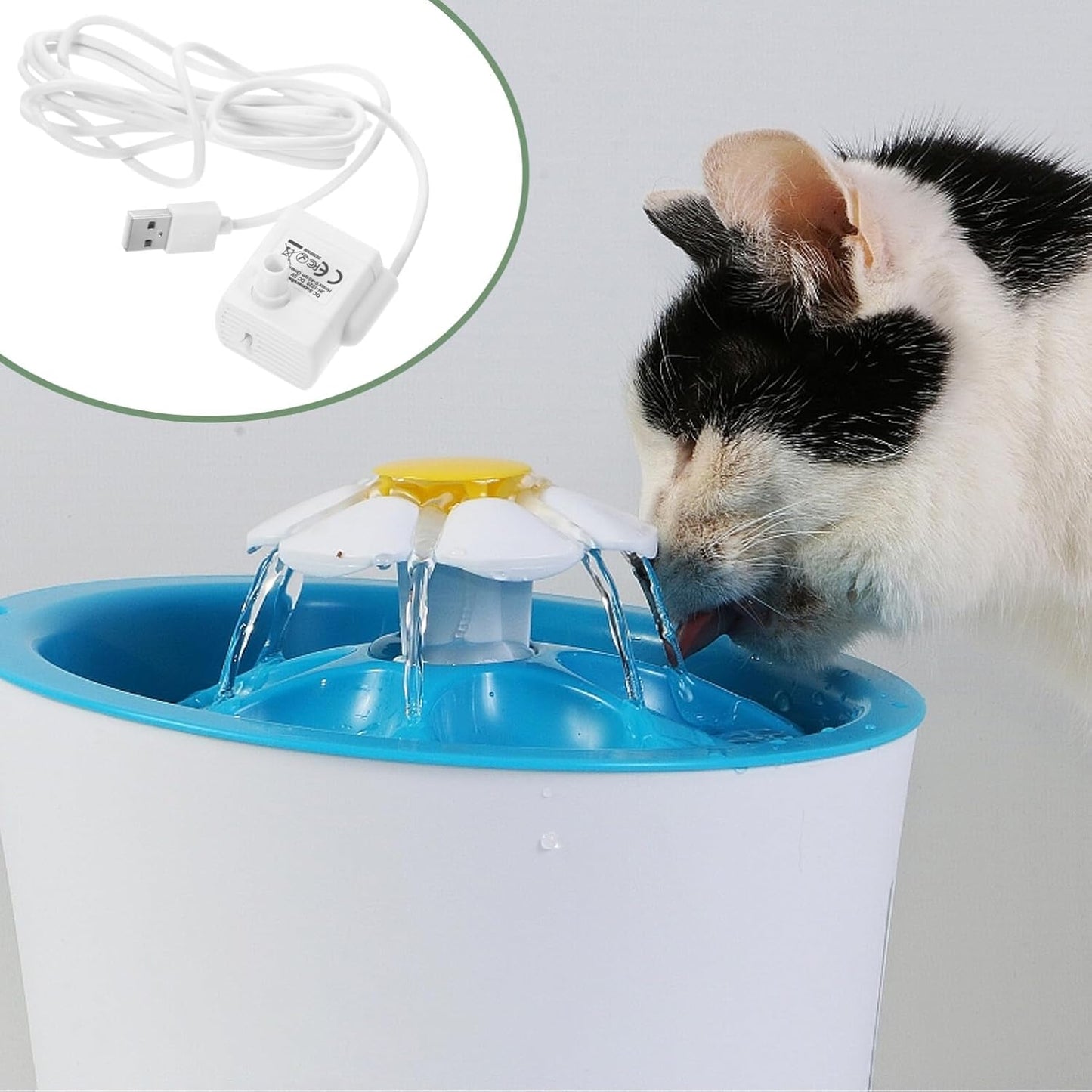 Kichvoe Pet Water Fountain Pump with 3 Modes Submersible Quiet Water Dispenser Pump for Cats Dogs Adjustable Flow Bite-Resistant Compact 1.57 Inch
