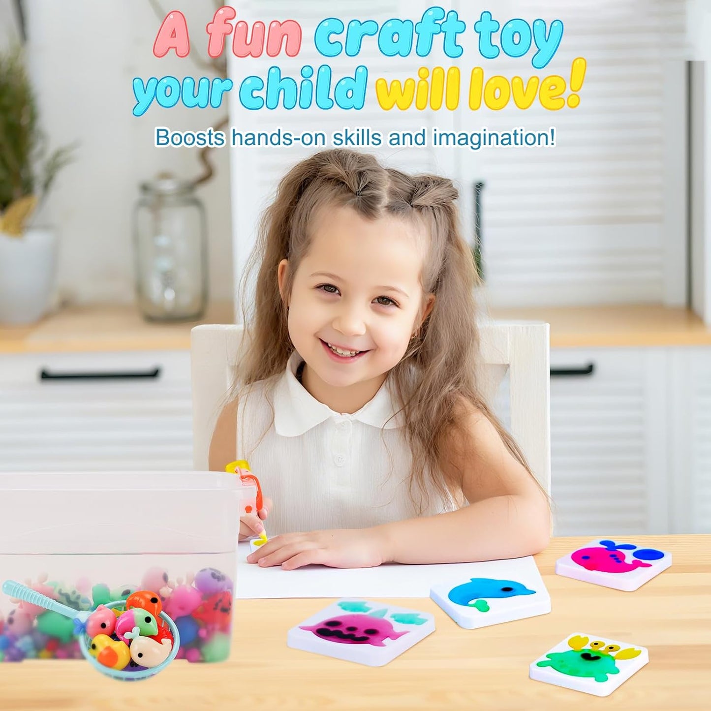 Teexpert Magic Water Elf Toy Kit – Art and Crafts for Kids Girls Boys Ages 3 4 5 6 7 8 9 10 11 12 - DIY Craft Toy Birthday to Make Aqua Fairy Squishy Water Pets