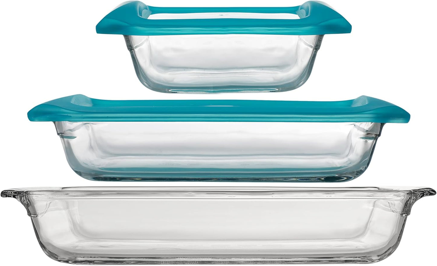 Libbey Baker’s Premium 5 Piece Glass Baking Dish Set, Stackable Casserole Dish with Lid Set, Baking Glassware for Casseroles, Lasagna, Brownies